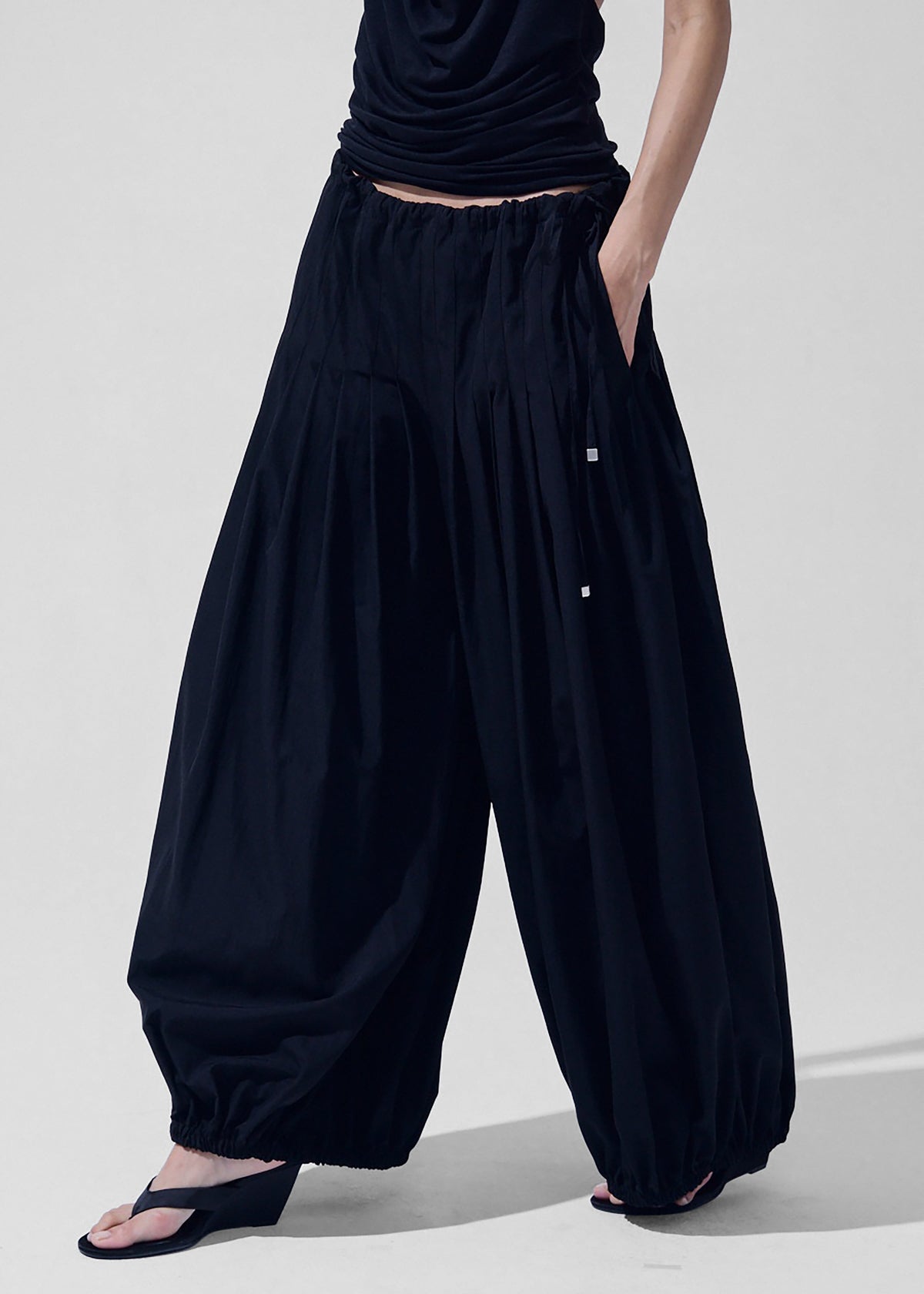 Berson Gathered Balloon Pants - Black - 5