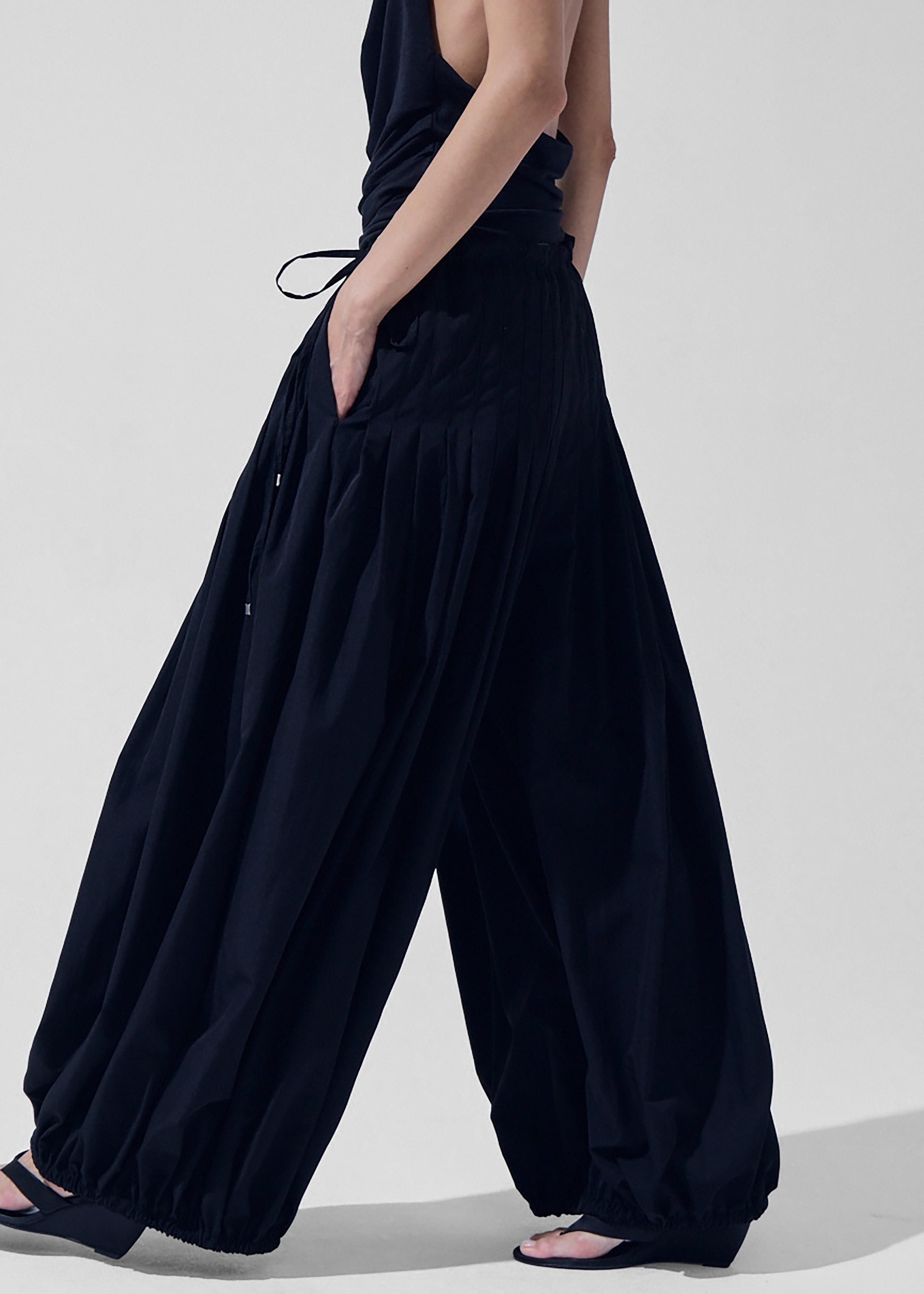 Berson Gathered Balloon Pants - Black - 8