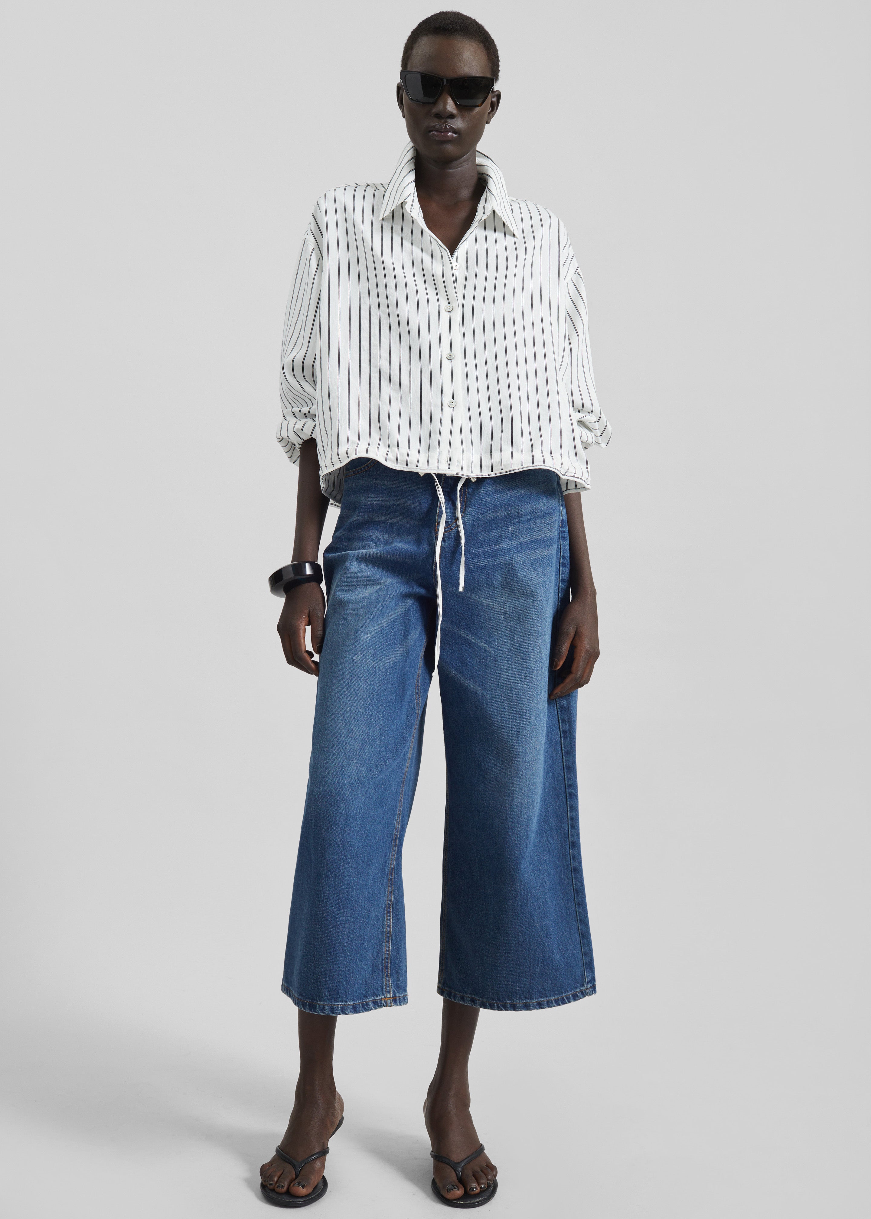 Besdon Denim Culottes - Medium Wash - 2