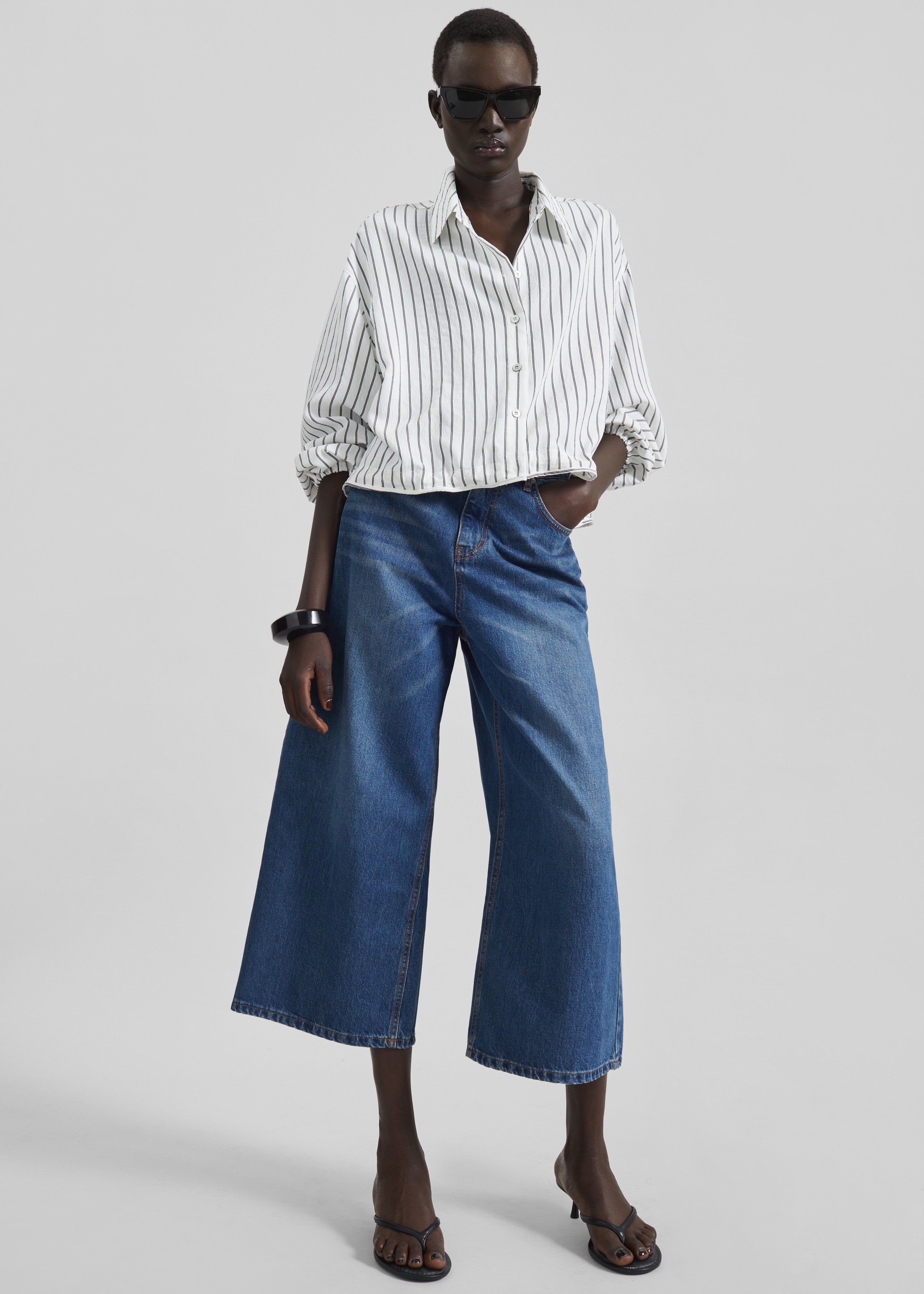 Mirca Elastic Pants - Blue Multi Stripe – The Frankie Shop
