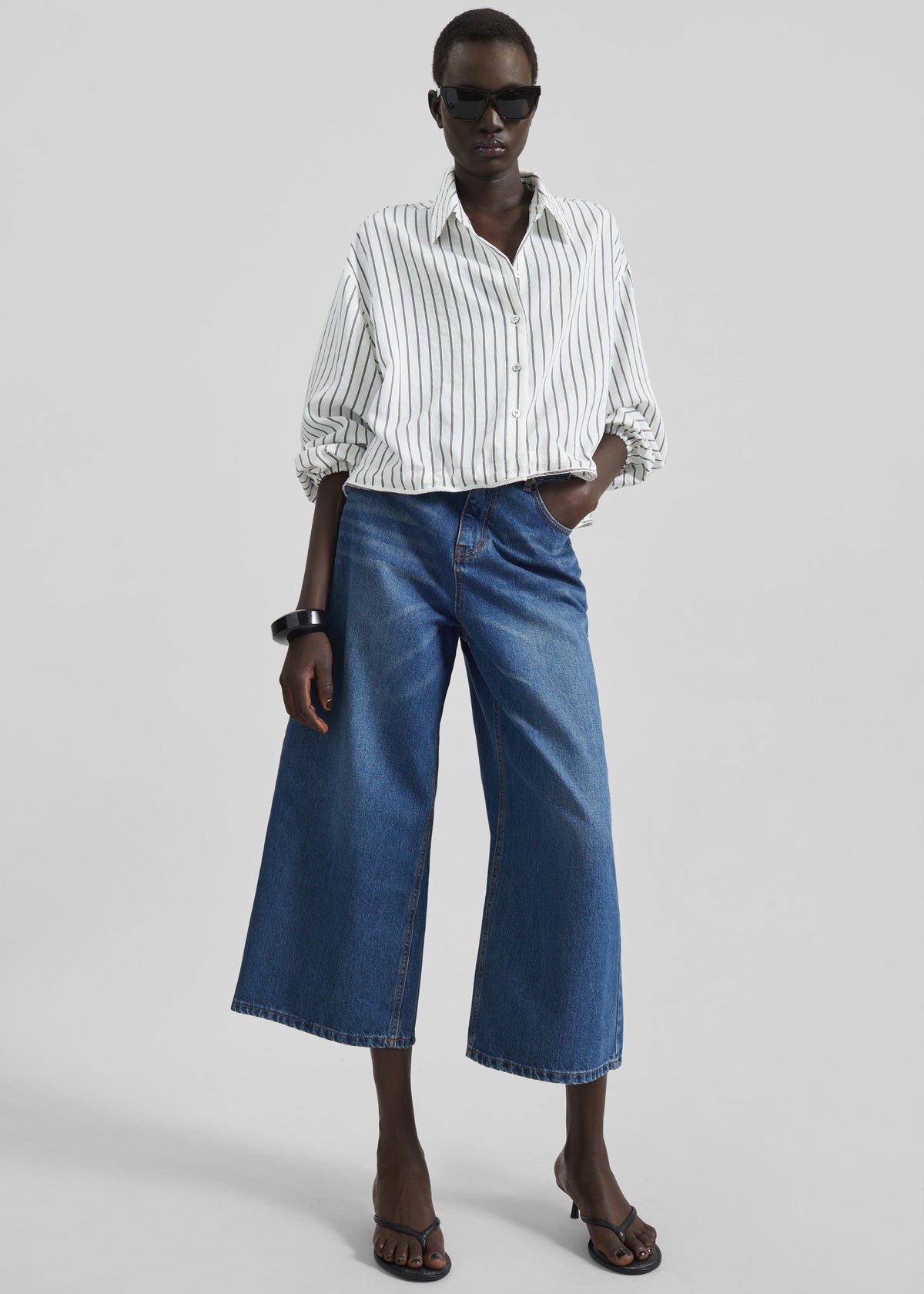 Besdon Denim Culottes - Medium Wash - 1