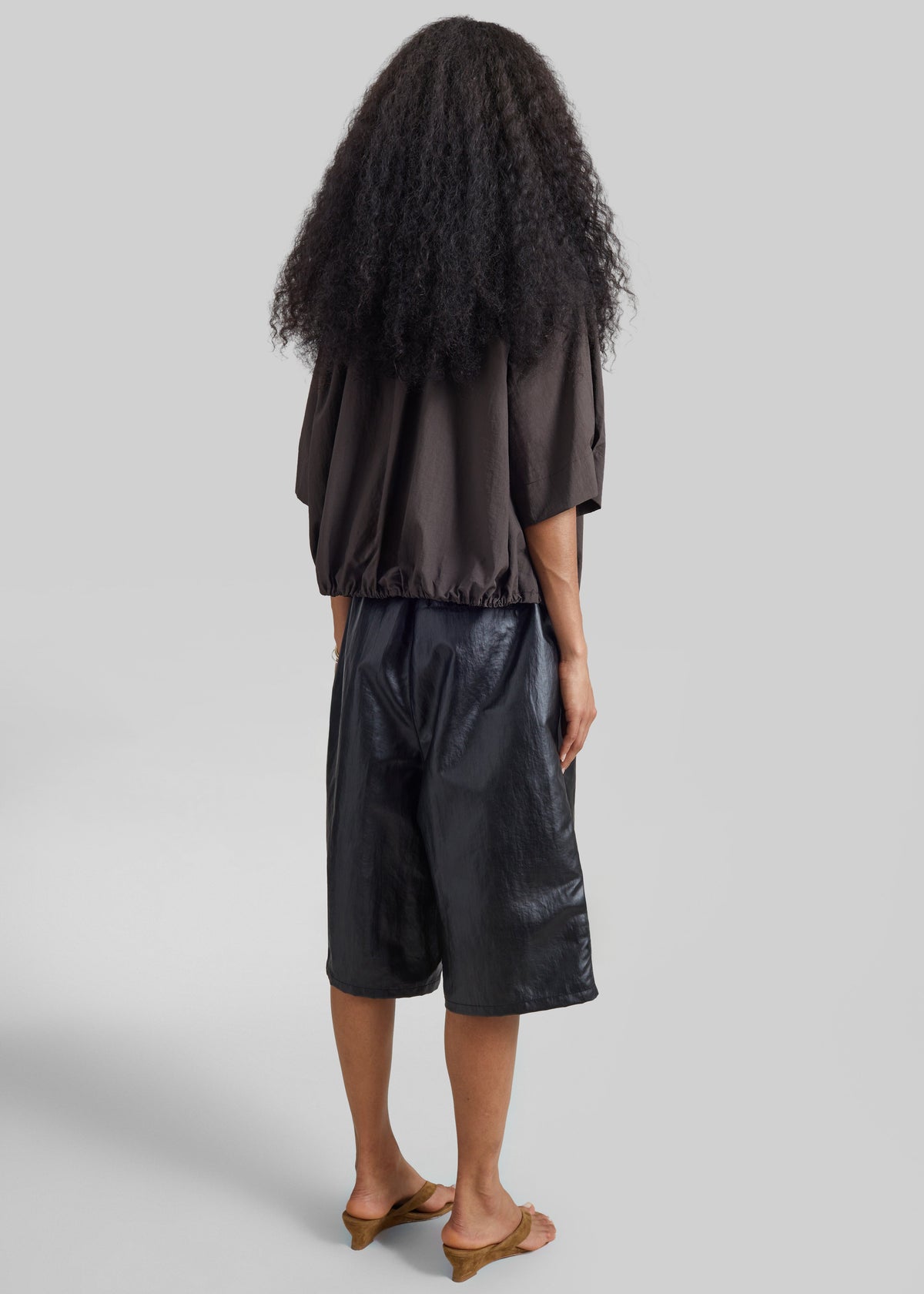 Beslon Leather-Effect Bermuda Shorts - Black - 8