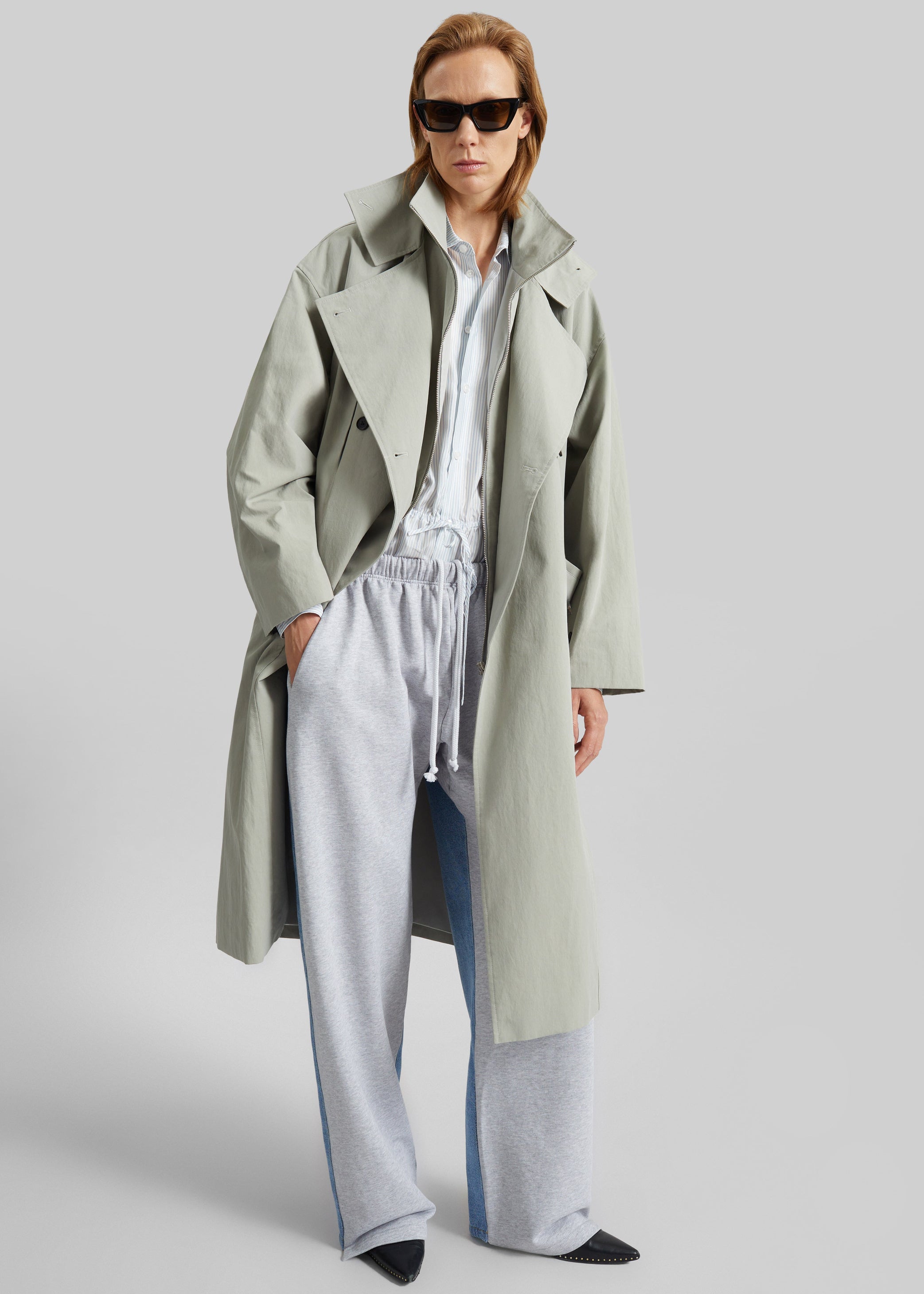 Shop the look image for Besme Layered Trench Coat - Sage