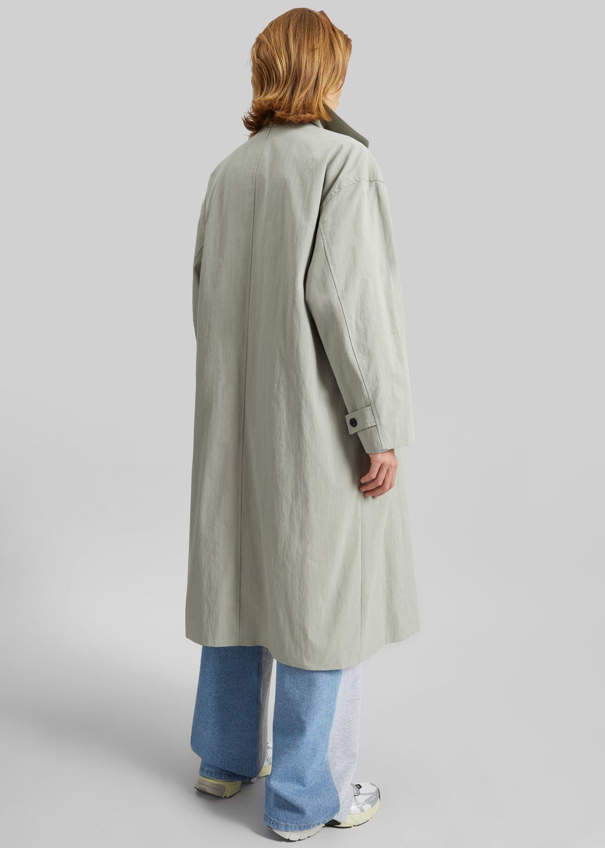 Besme Layered Trench Coat - Sage - 8