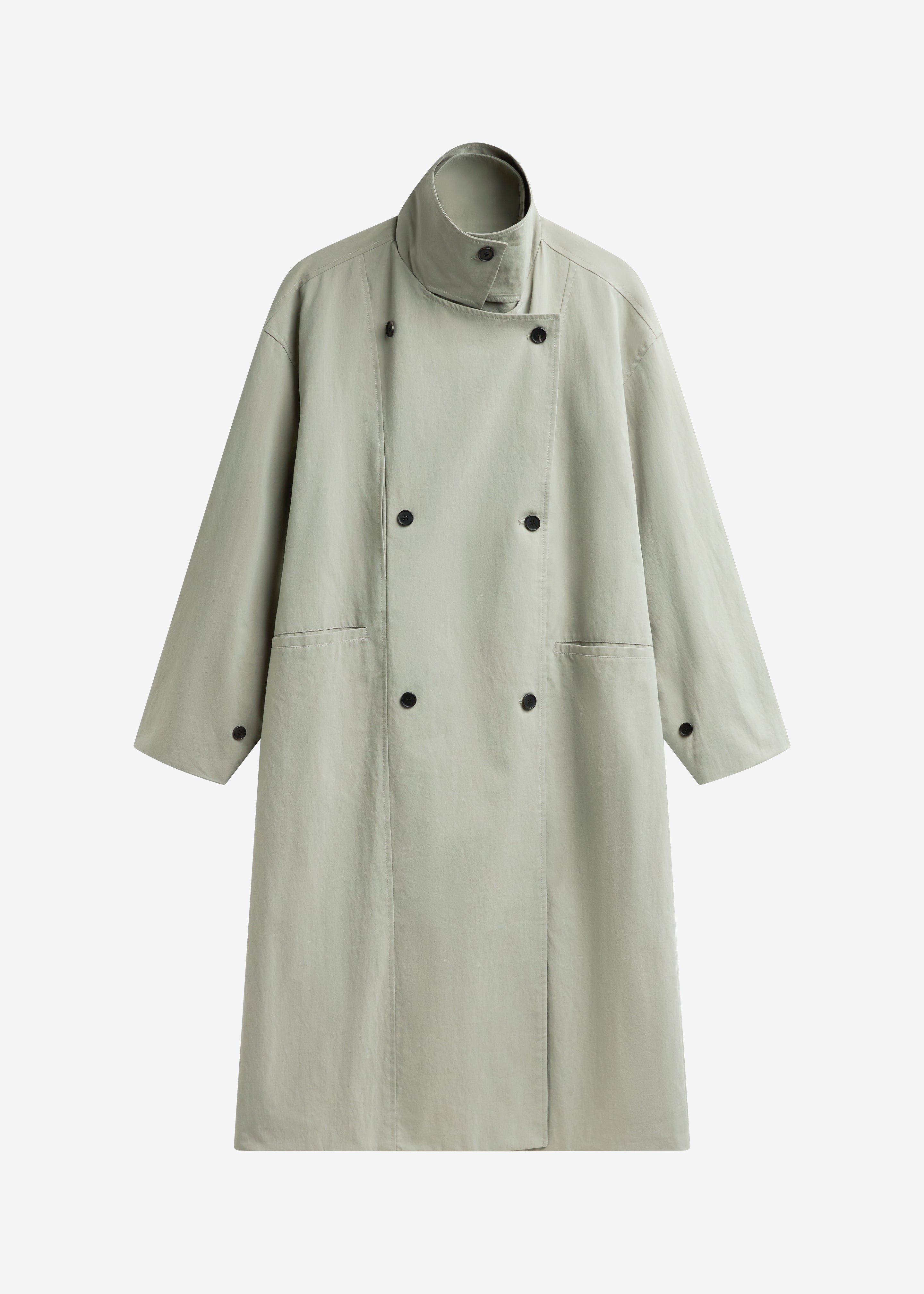 Besme Layered Trench Coat - Sage - 9