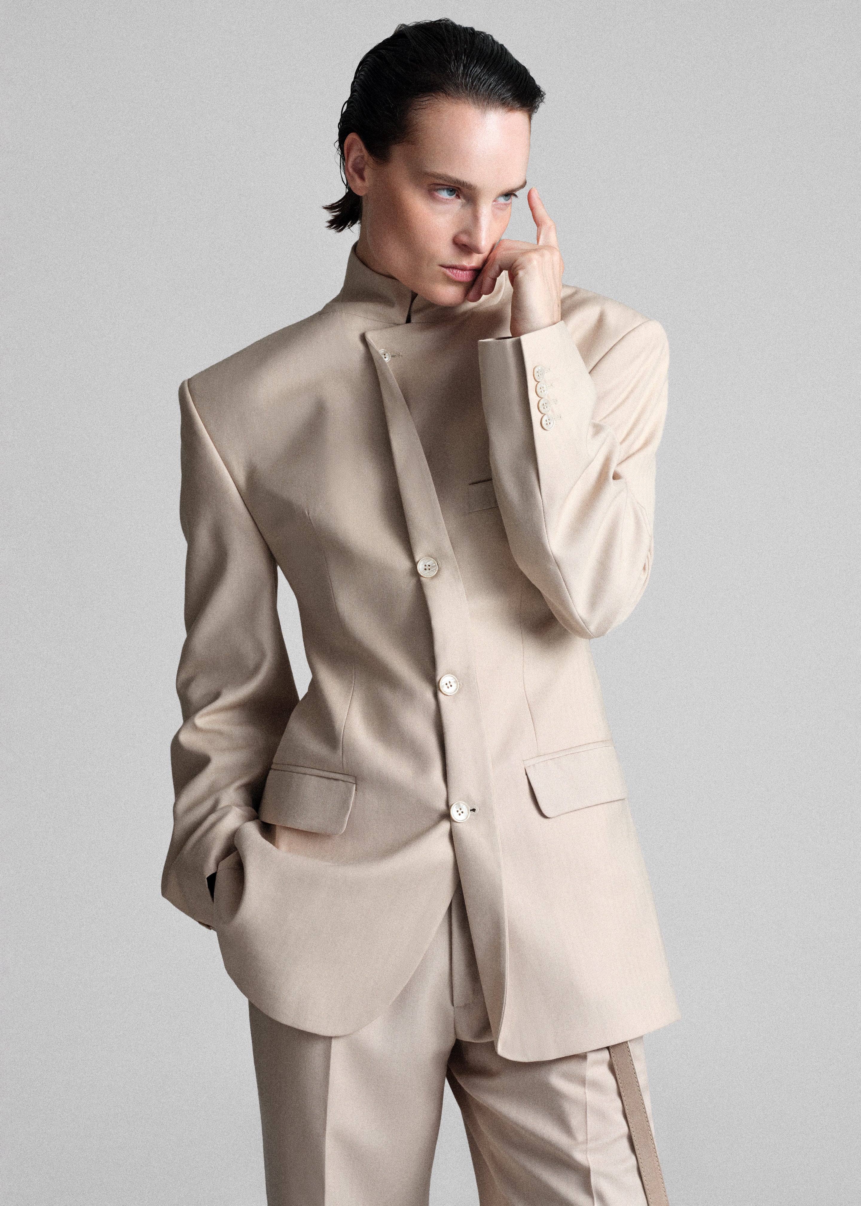 Bettter Folded Blazer - Beige - 3