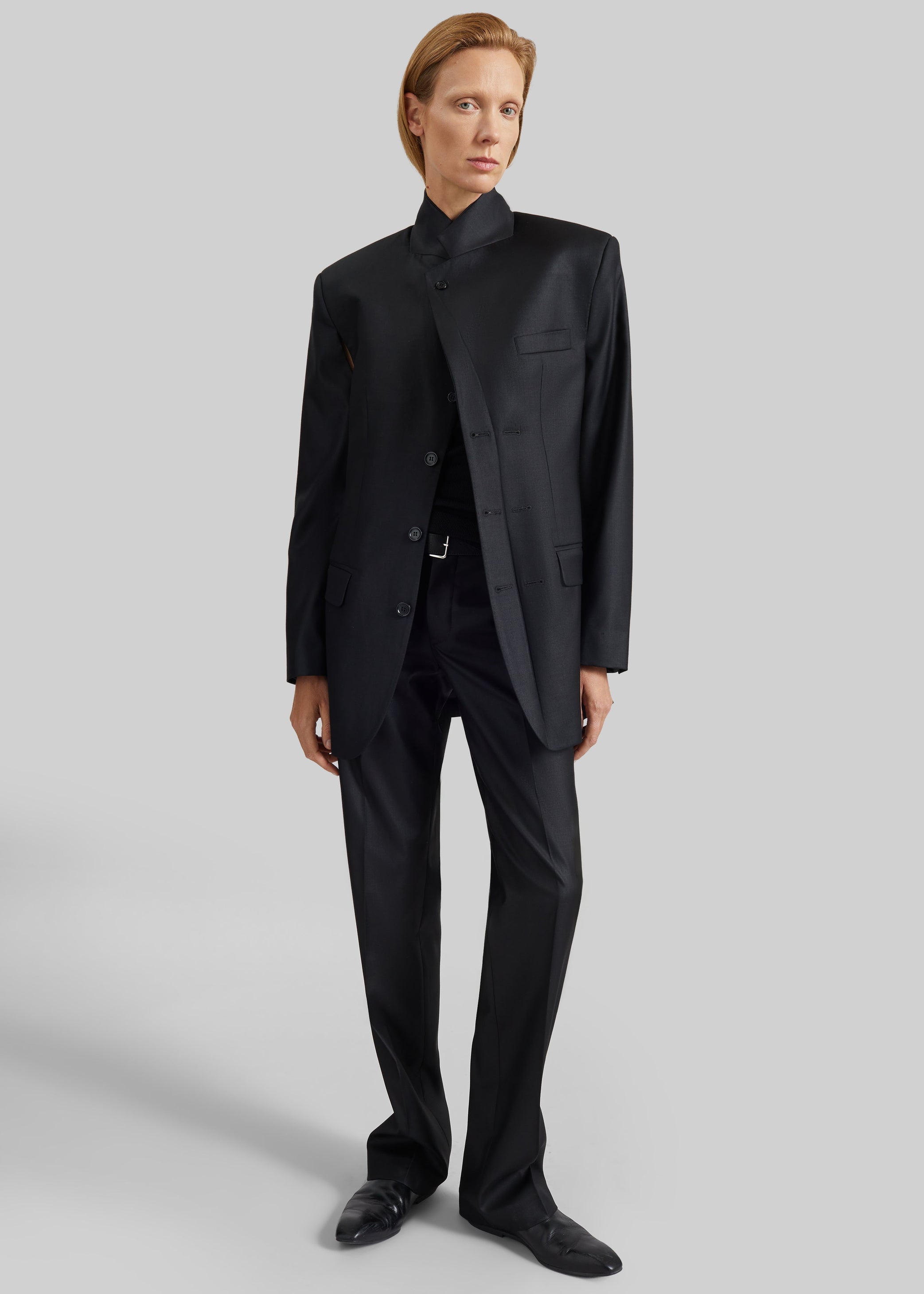 Shop the look image for Bettter Folded Blazer With Slits - Black