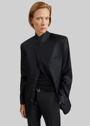 Bettter Folded Blazer With Slits - Black