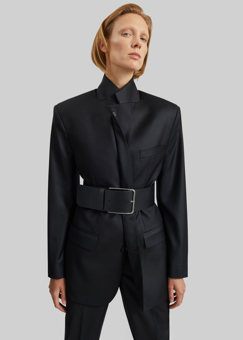 Bettter Folded Blazer With Slits - Black - 1