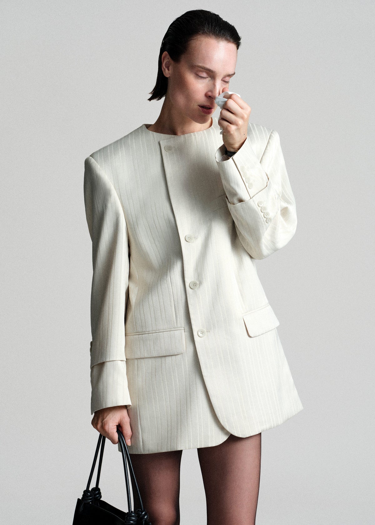 Bettter Oversized Blazer Dress - Off White - 1