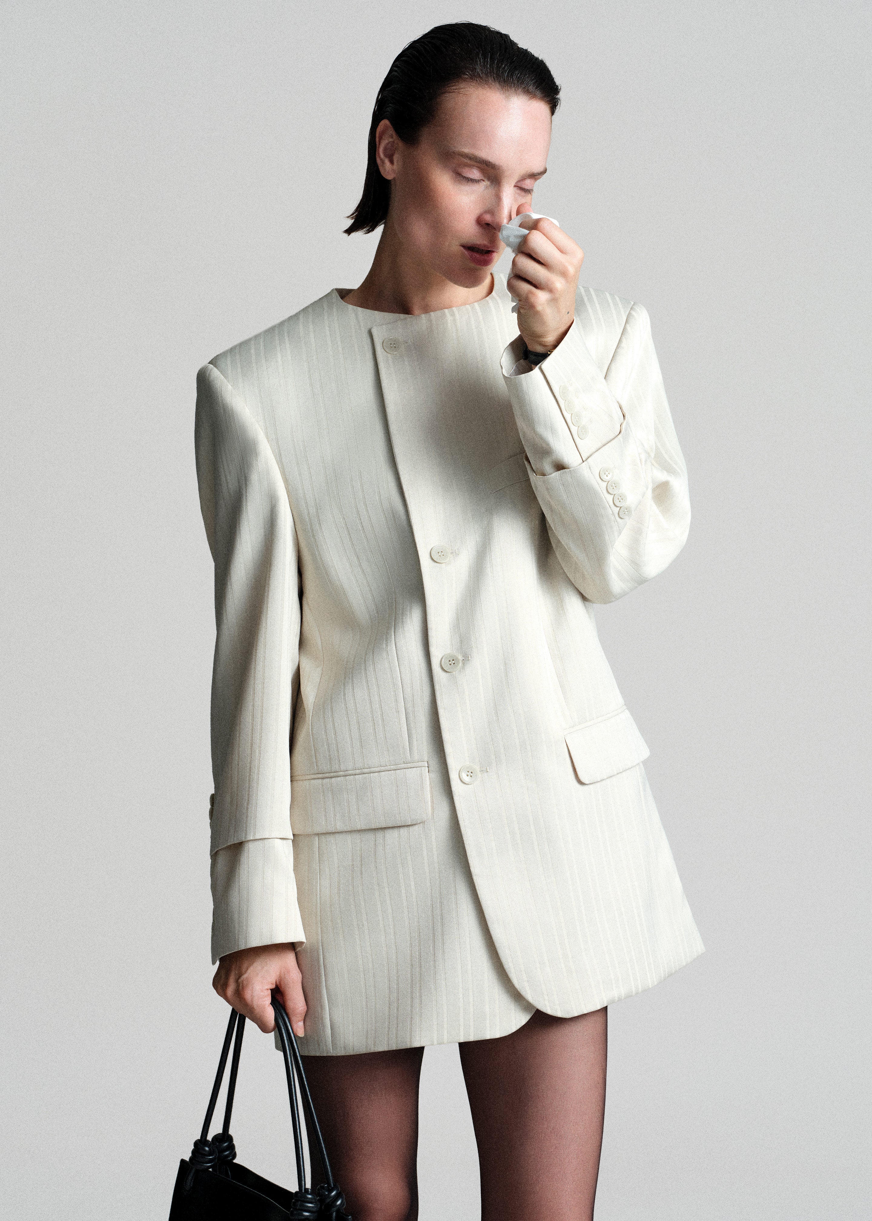 Bettter Oversized Blazer Dress - Off White - 1