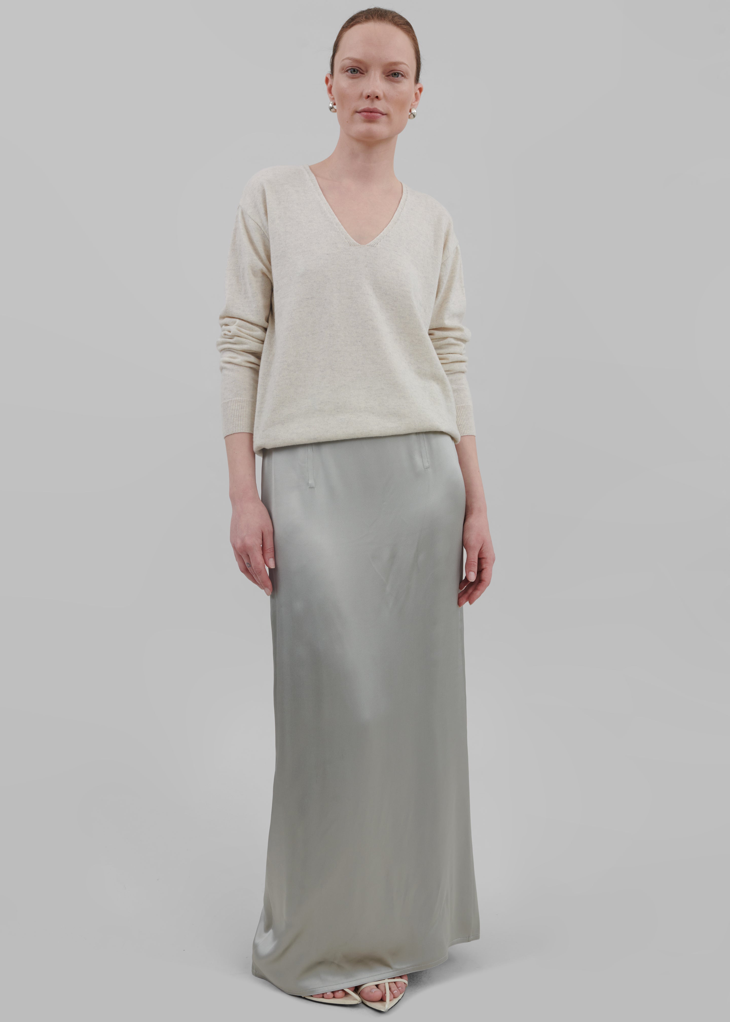Bevza Ankle Length Skirt - Steel Grey - 3