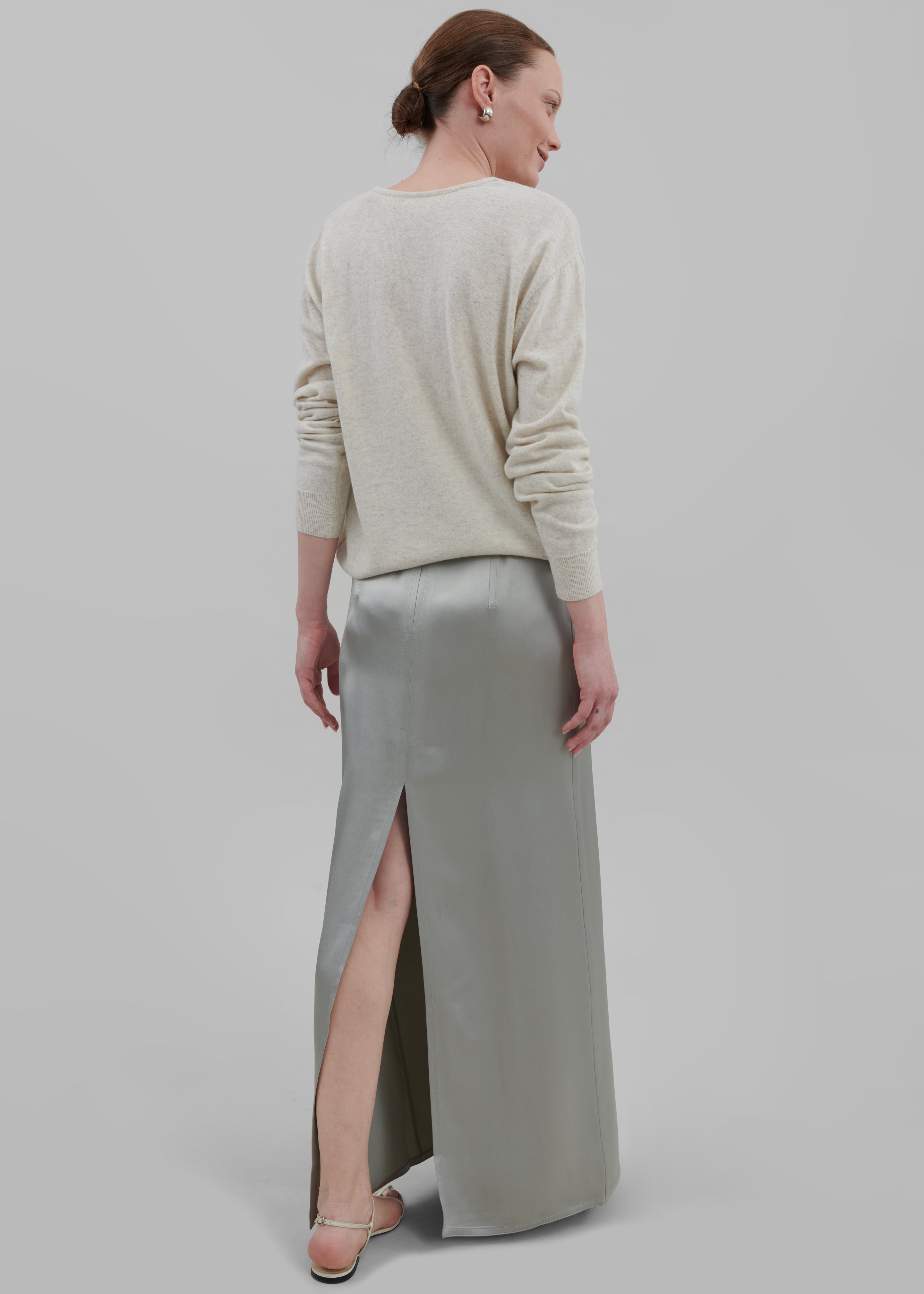 Bevza Ankle Length Skirt - Steel Grey - 4