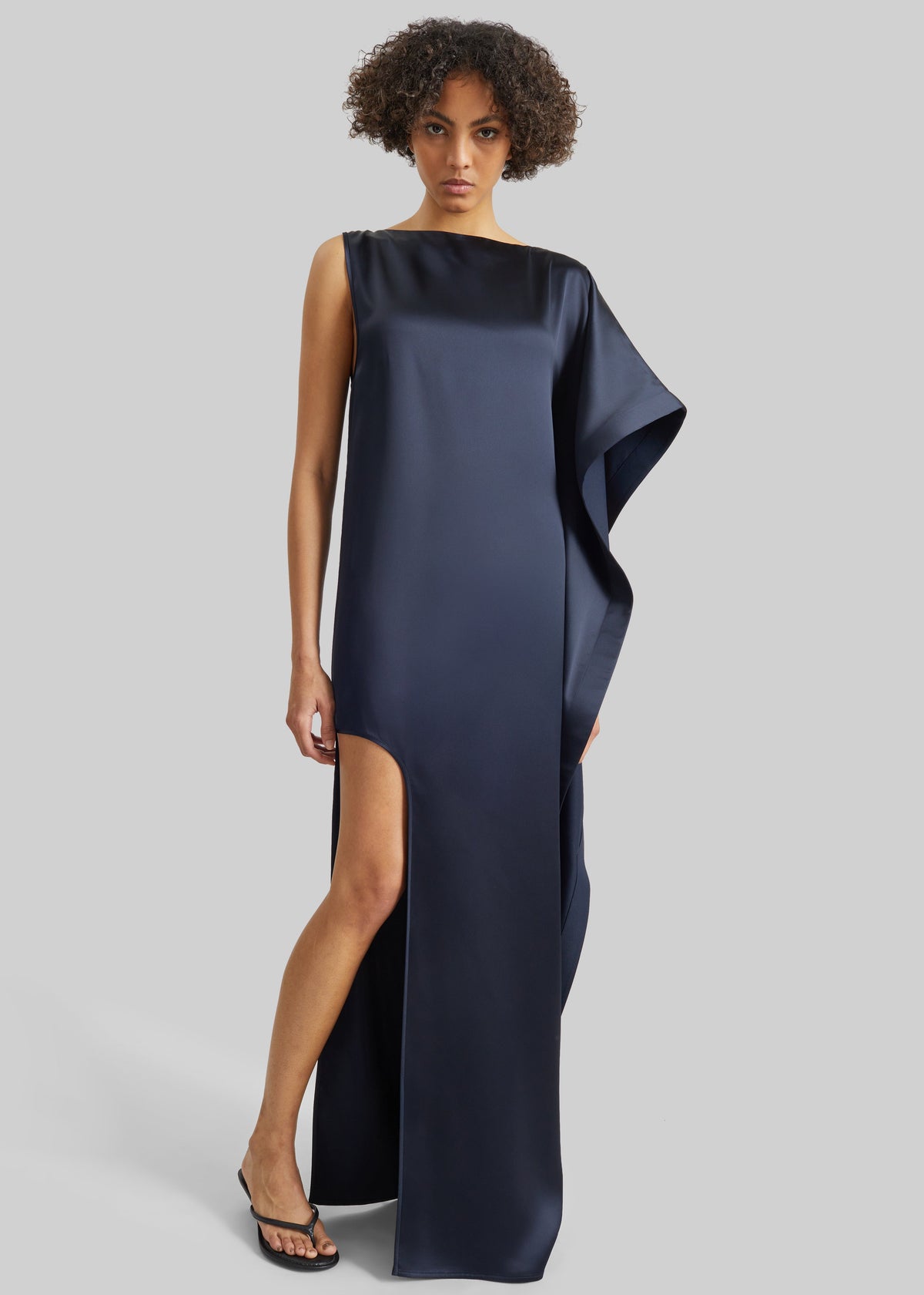 Bevza Asymmetric Maxi Dress - Dark Ink Navy - 1