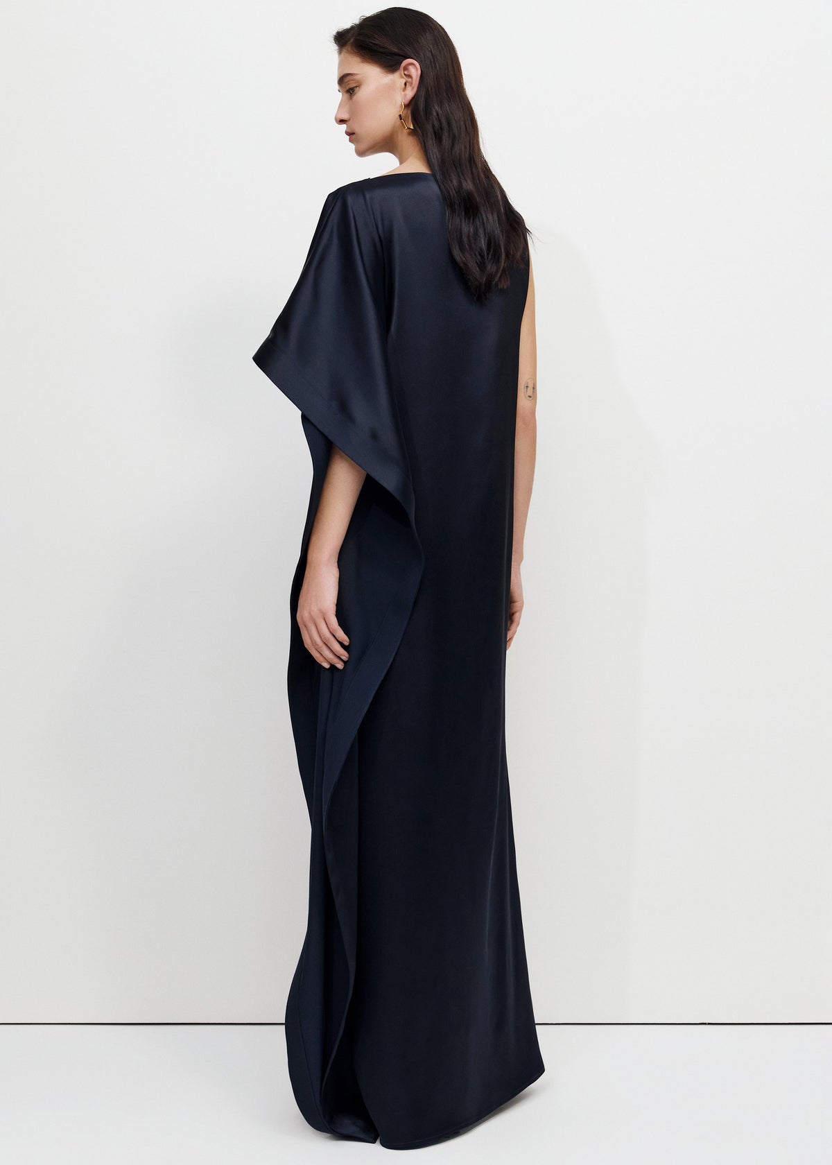 Bevza Asymmetric Maxi Dress - Dark Ink Navy - 7