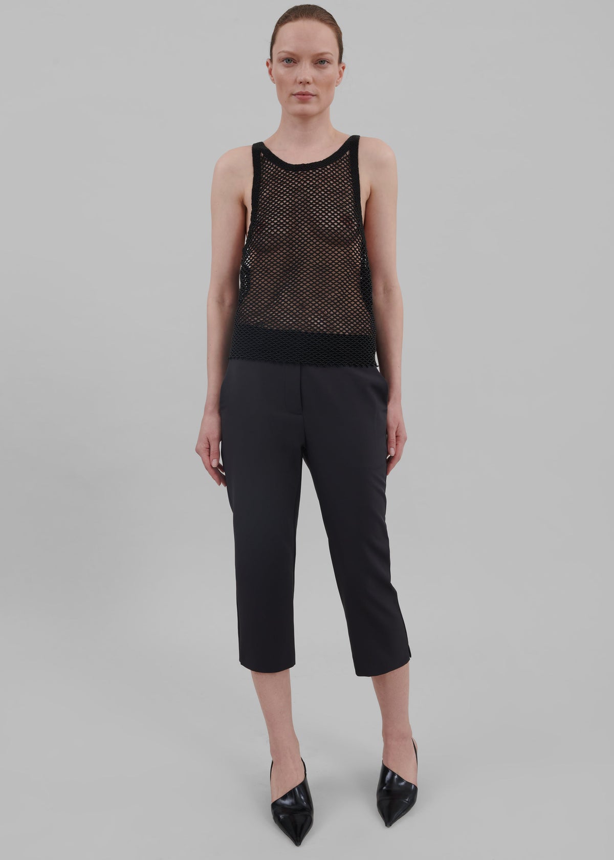 Bevza Beaded Tank Top - Black - 3