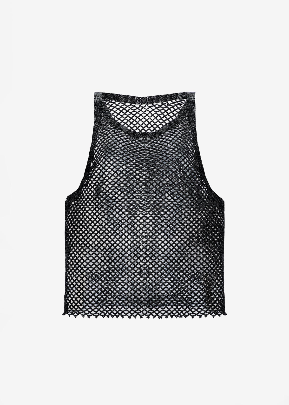 Bevza Beaded Tank Top - Black - 8