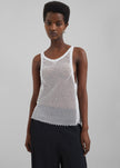 Bevza Beaded Tank Top - Ivory