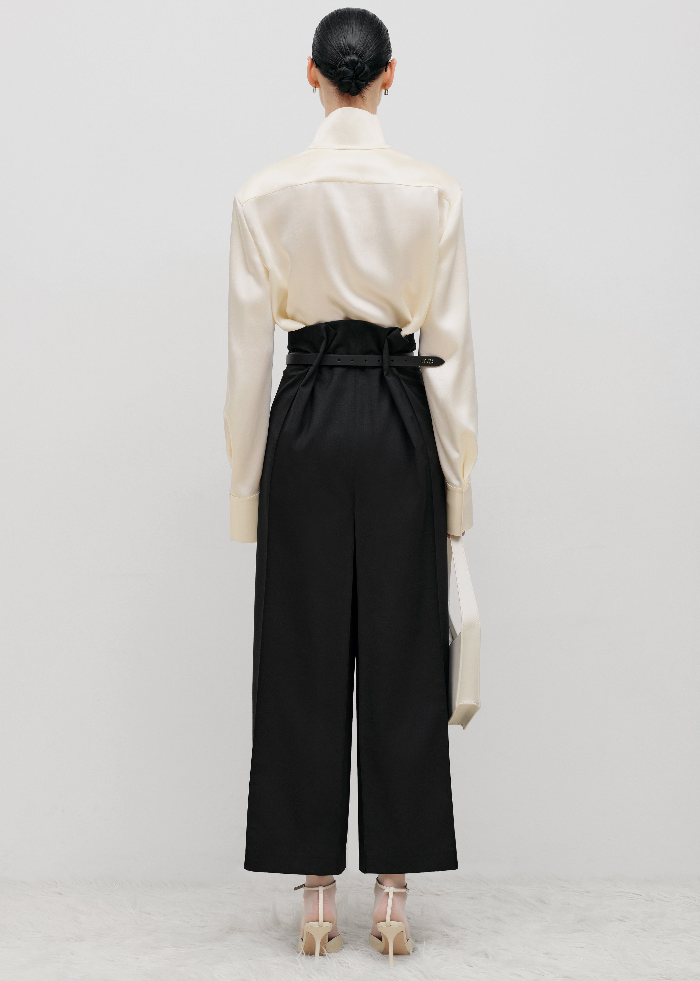 Bevza Belted Square Culottes - Black - 4