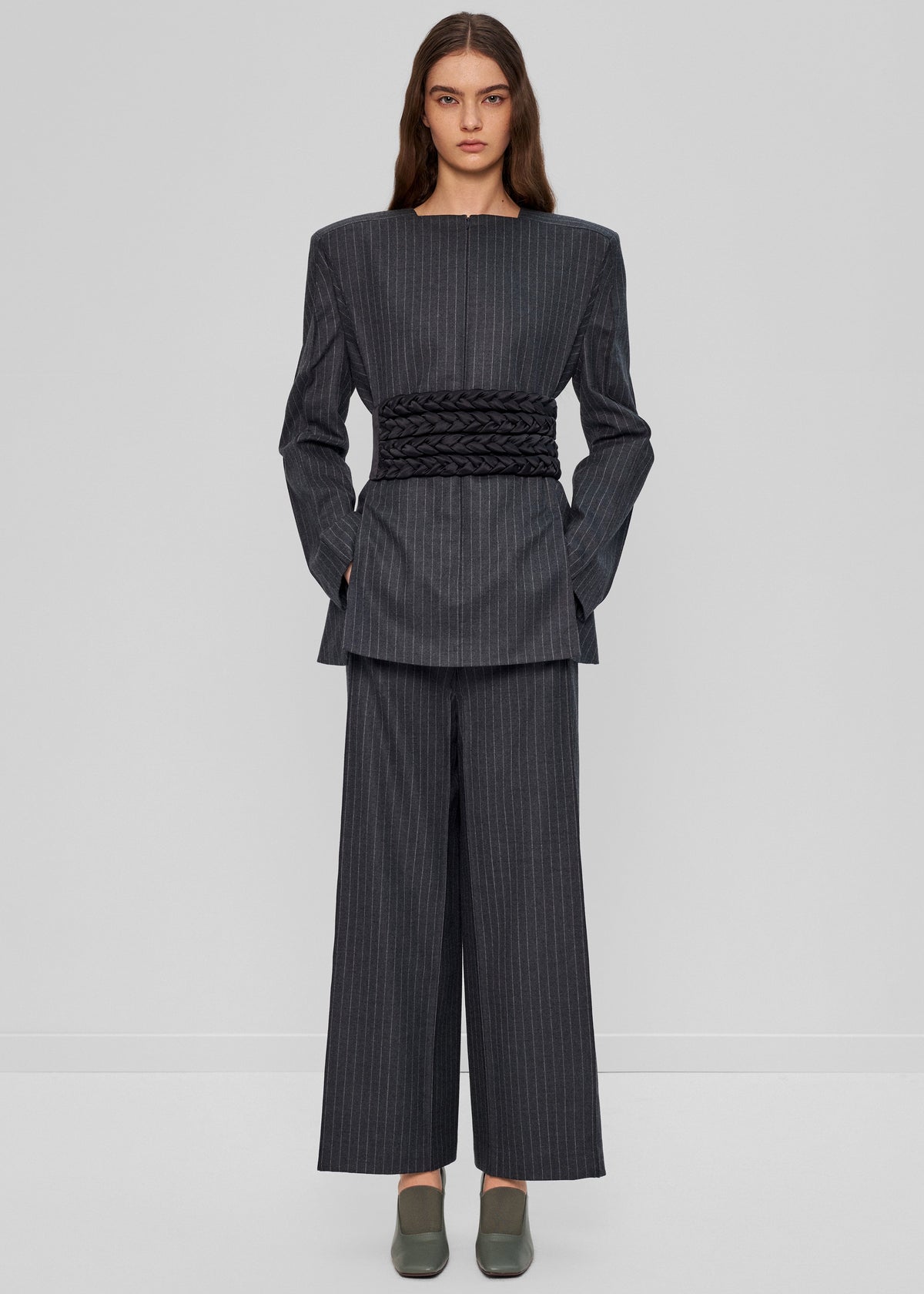 Bevza Belted Square Culottes - Dark Grey - 4