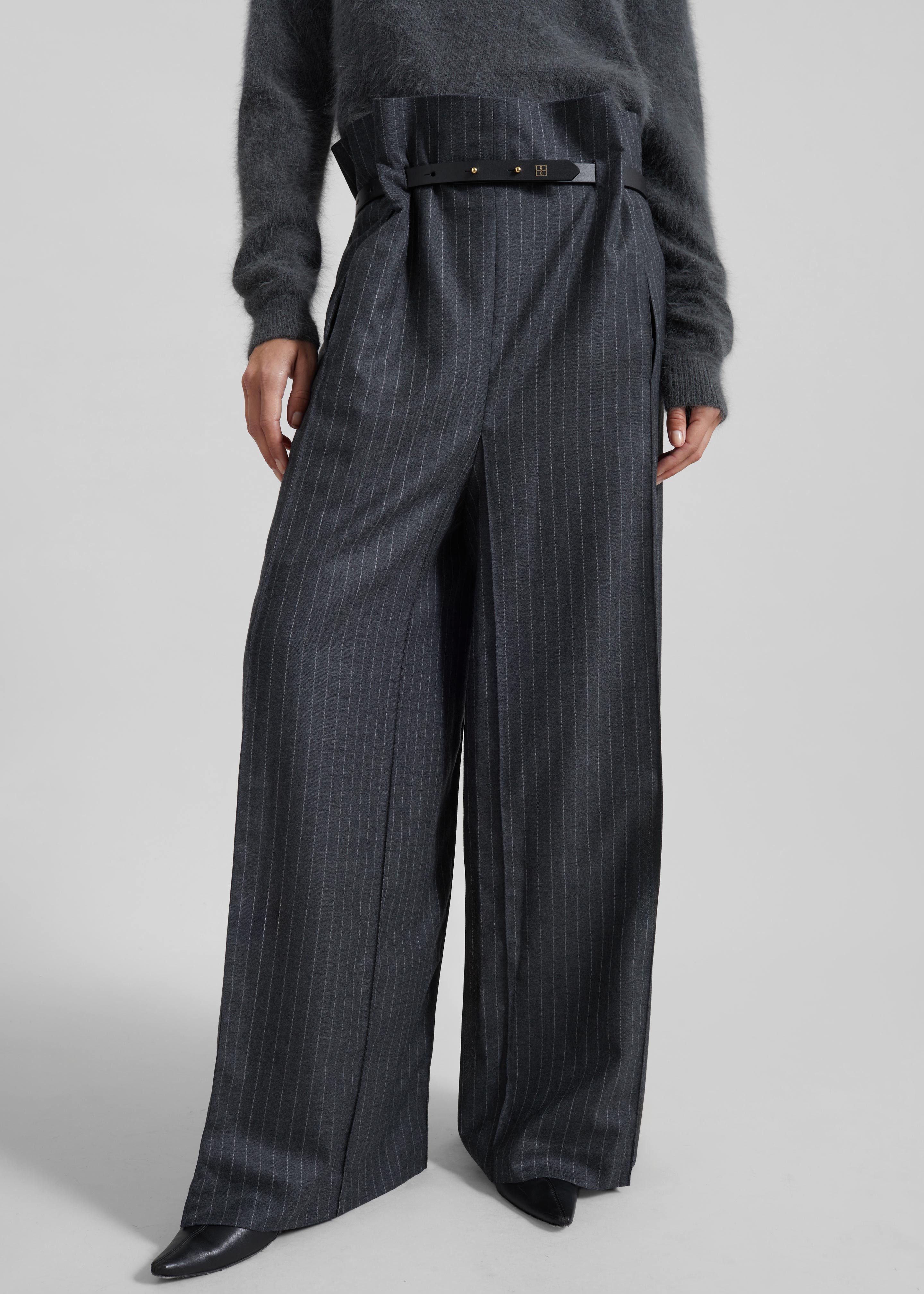 Bevza Belted Square Culottes - Dark Grey - 1