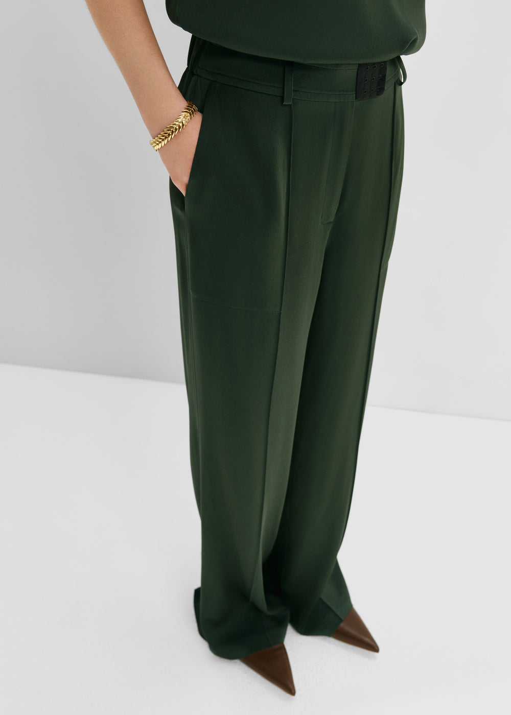 Bevza Bra Closure Trousers - Dark Green - 1