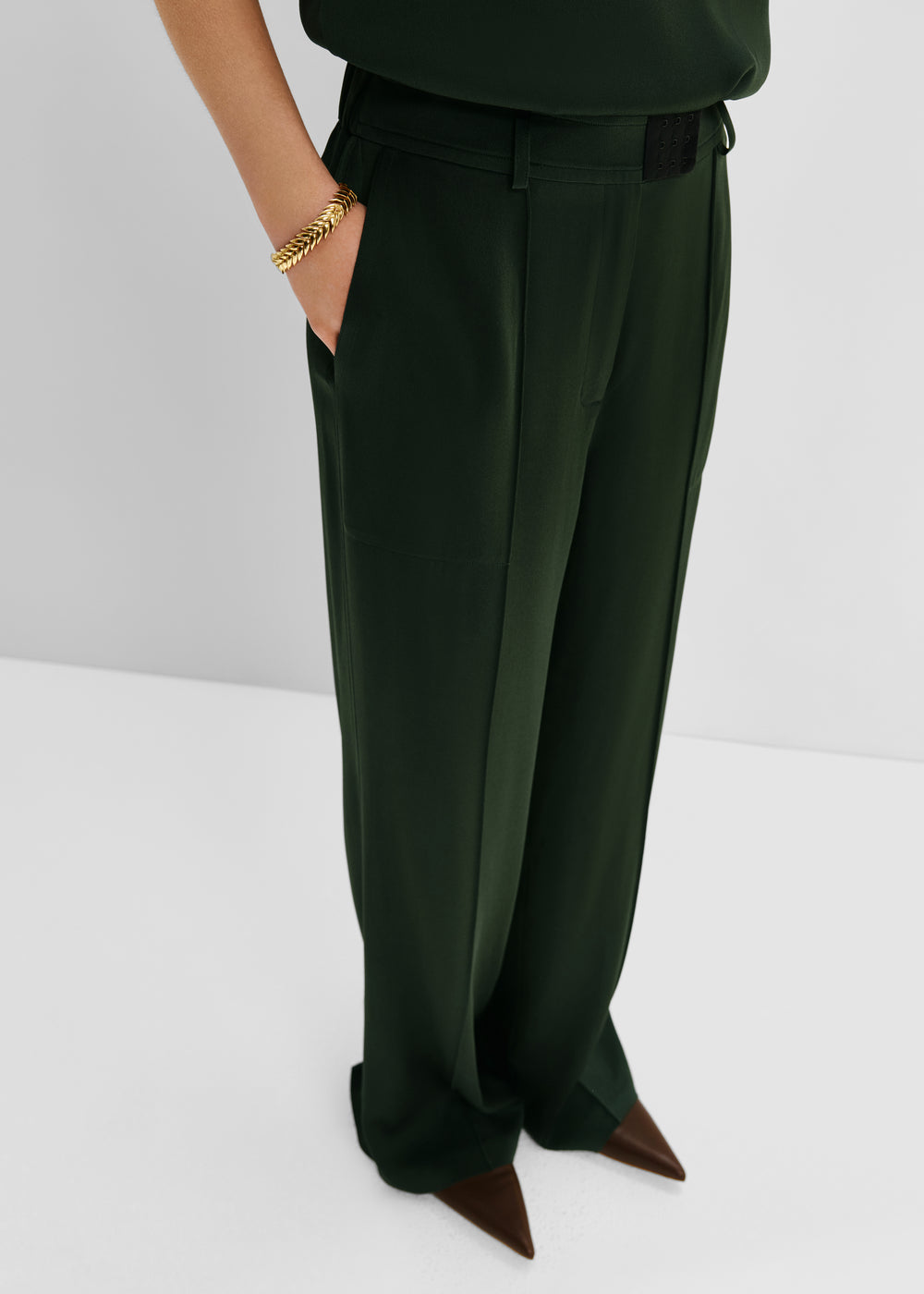 Bevza Bra Closure Trousers - Dark Green - 1