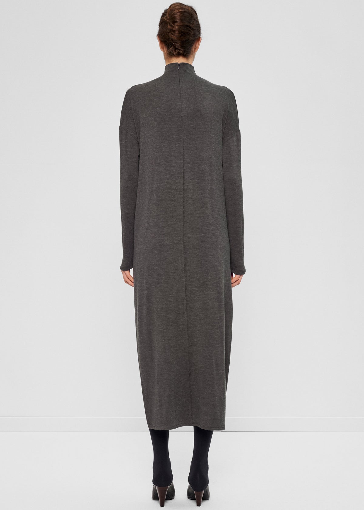 Bevza Brooch Dress - Dark Grey - 3