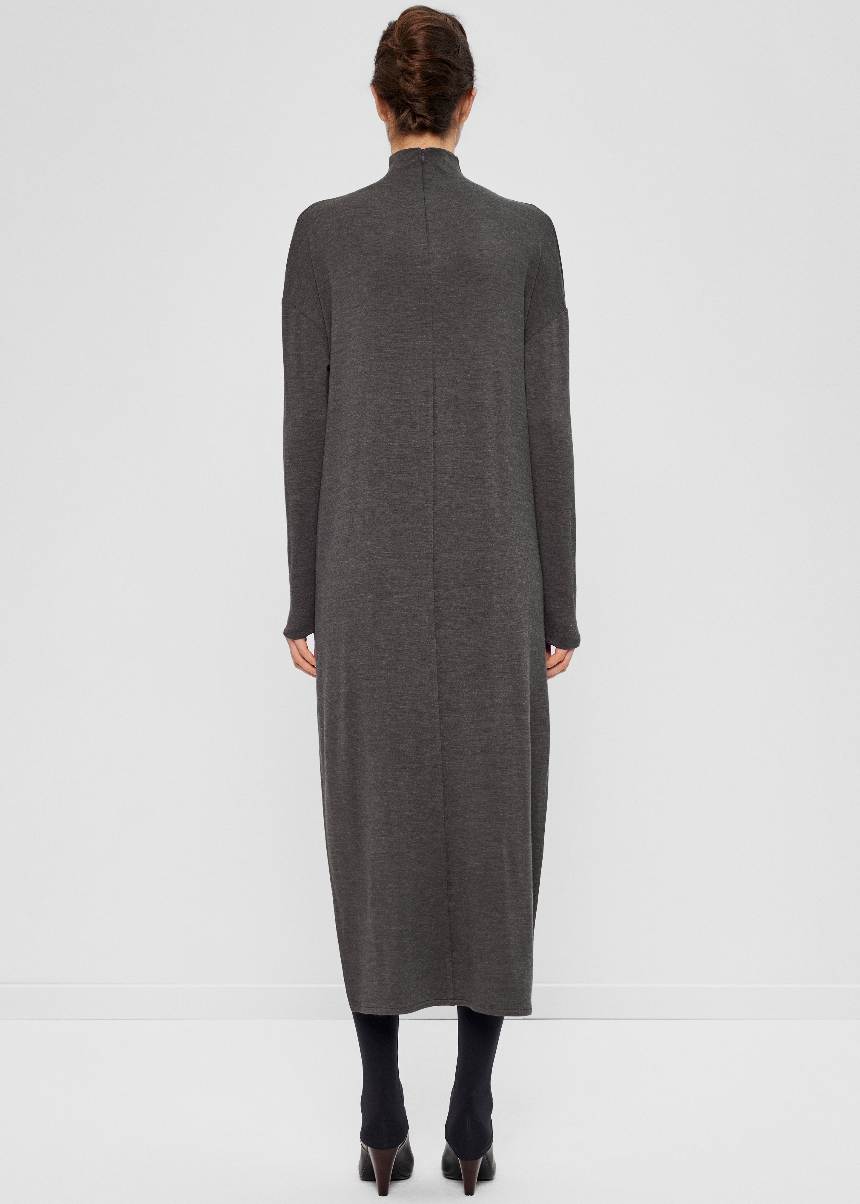 Bevza Brooch Dress - Dark Grey - 3