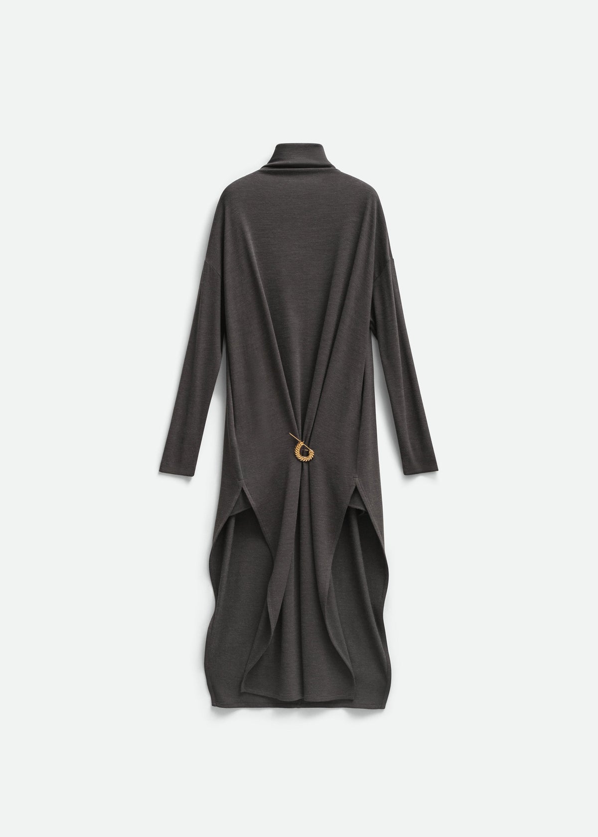 Bevza Brooch Dress - Dark Grey - 4
