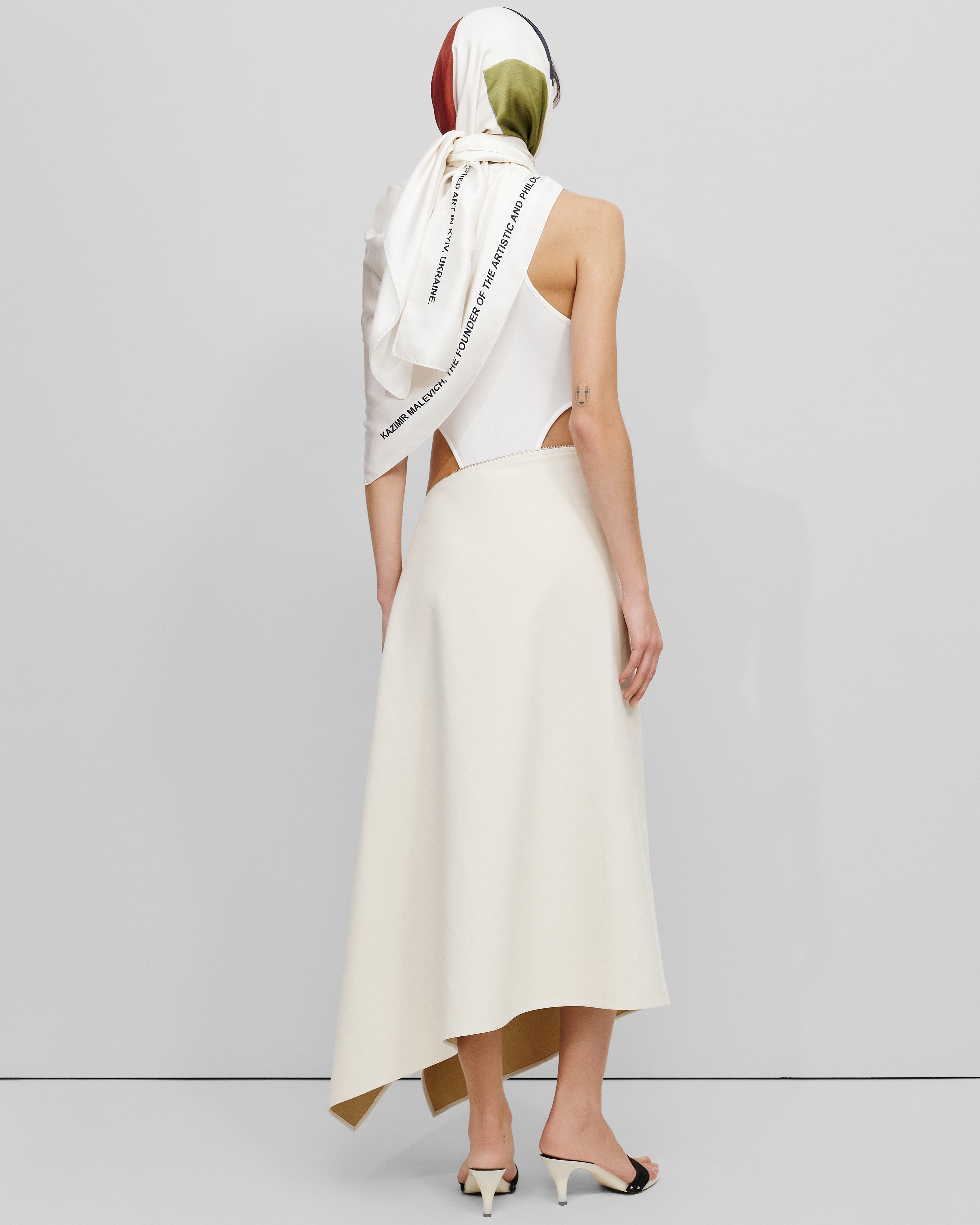 Bevza Canvas Long Skirt - Cream - 3
