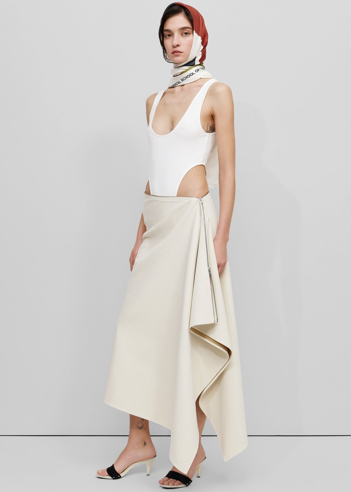 Bevza Canvas Long Skirt - Cream - 2