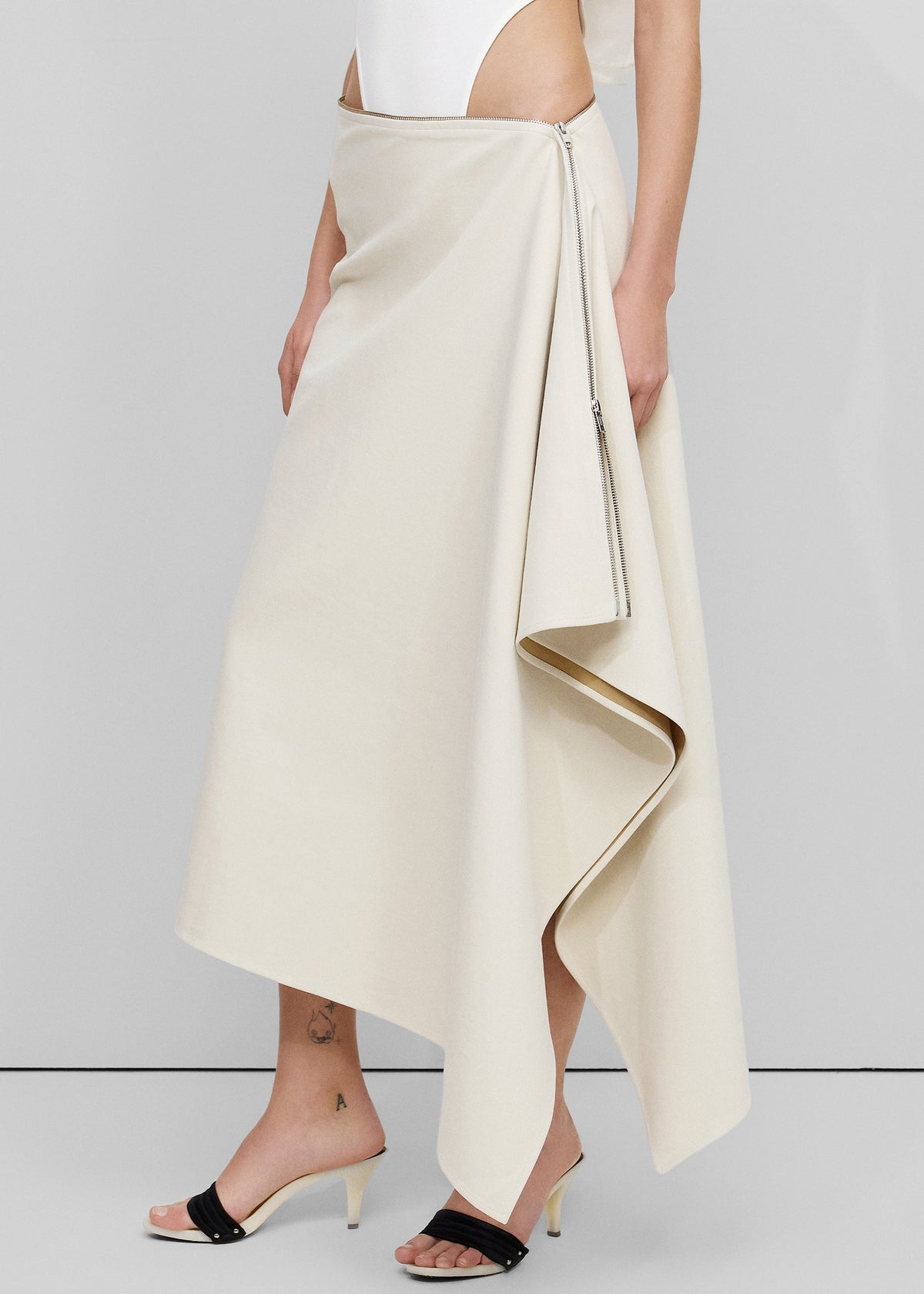Bevza Canvas Long Skirt - Cream - 1