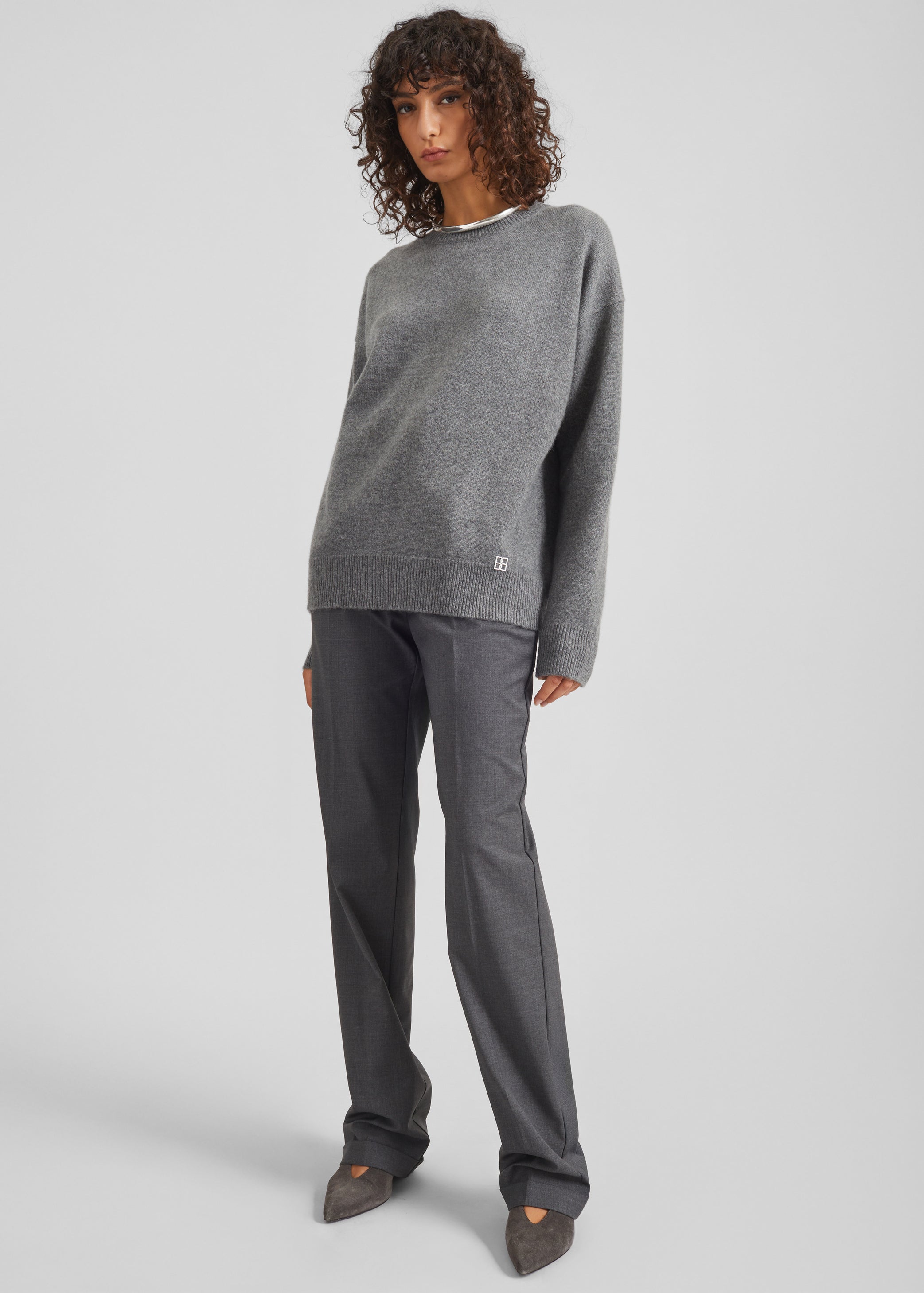 Shop the look image for Bevza Cashmere Sweater - Dark Grey