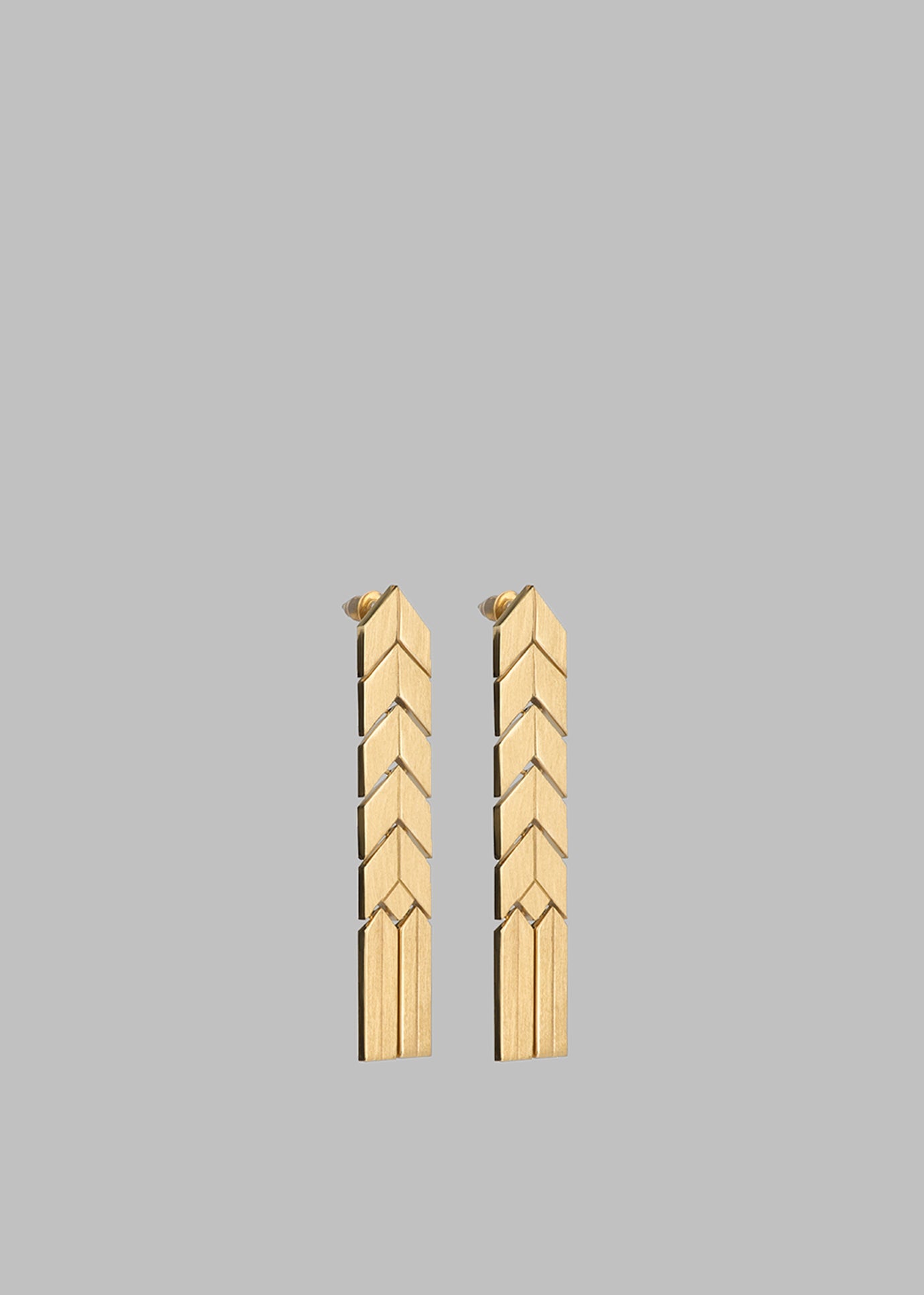 Bevza Flat Spikelet Earrings - Gold - 1