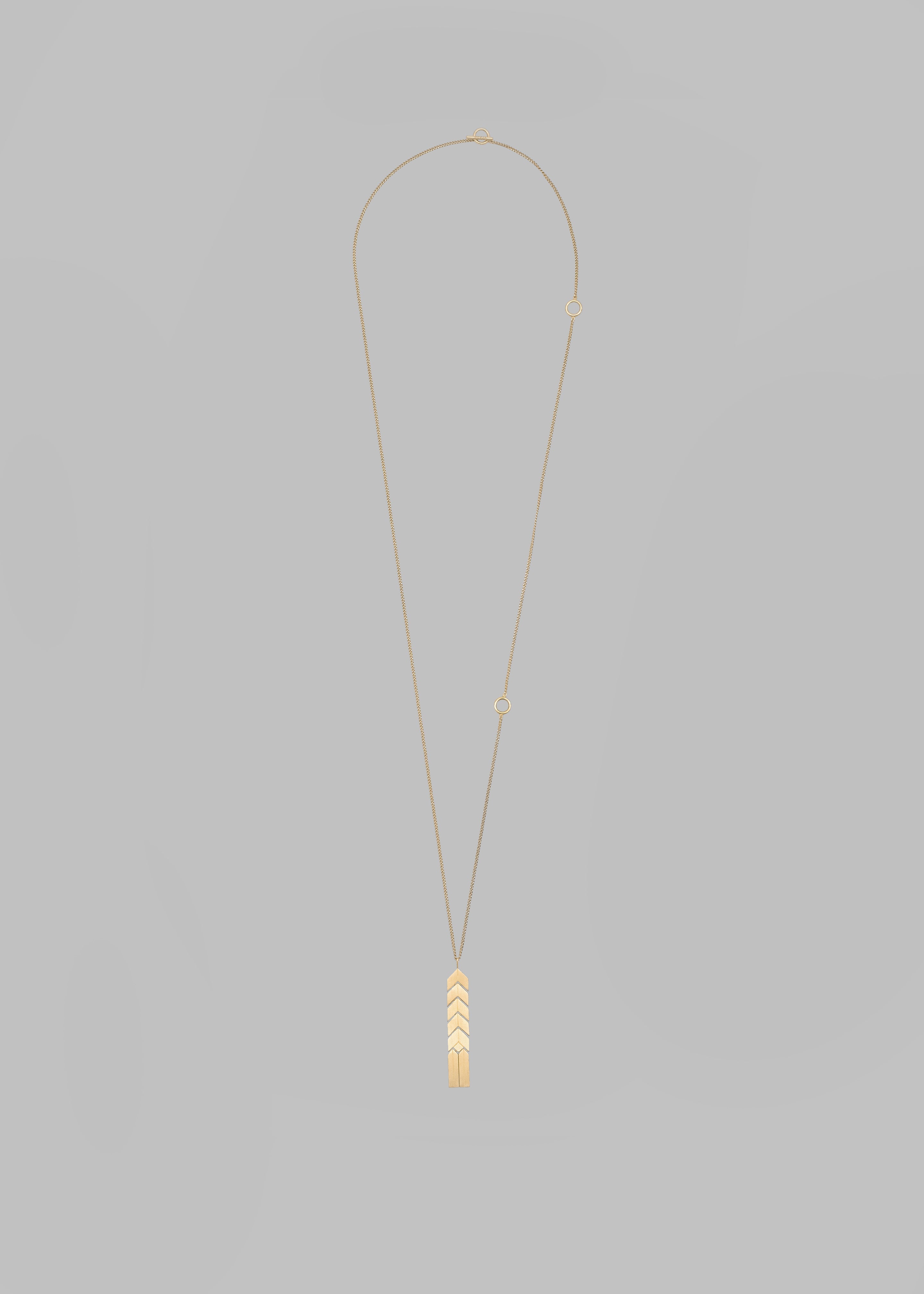 Bevza Flat Spikelet Pendant - Gold - 3