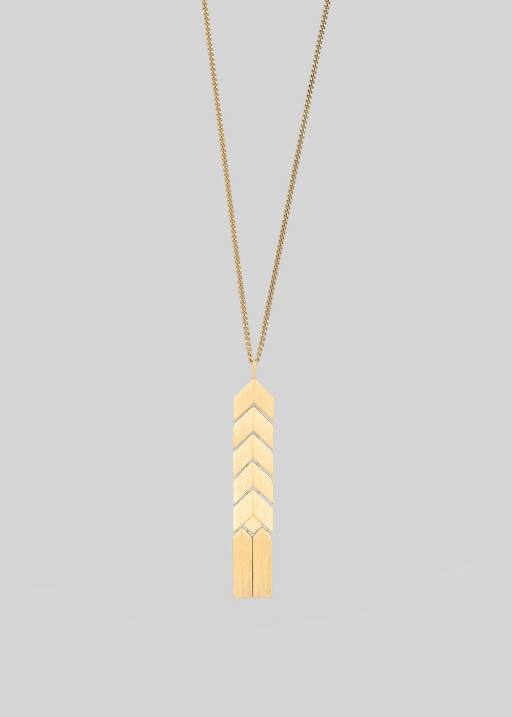Bevza Flat Spikelet Pendant - Gold