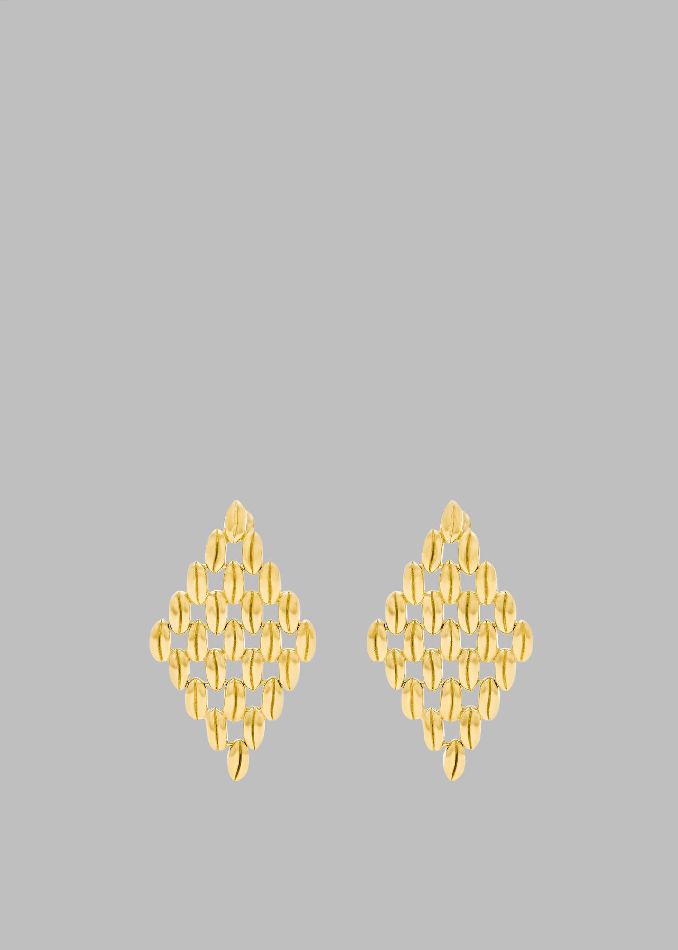 Bevza Grains Big Rhomb Earrings - Gold