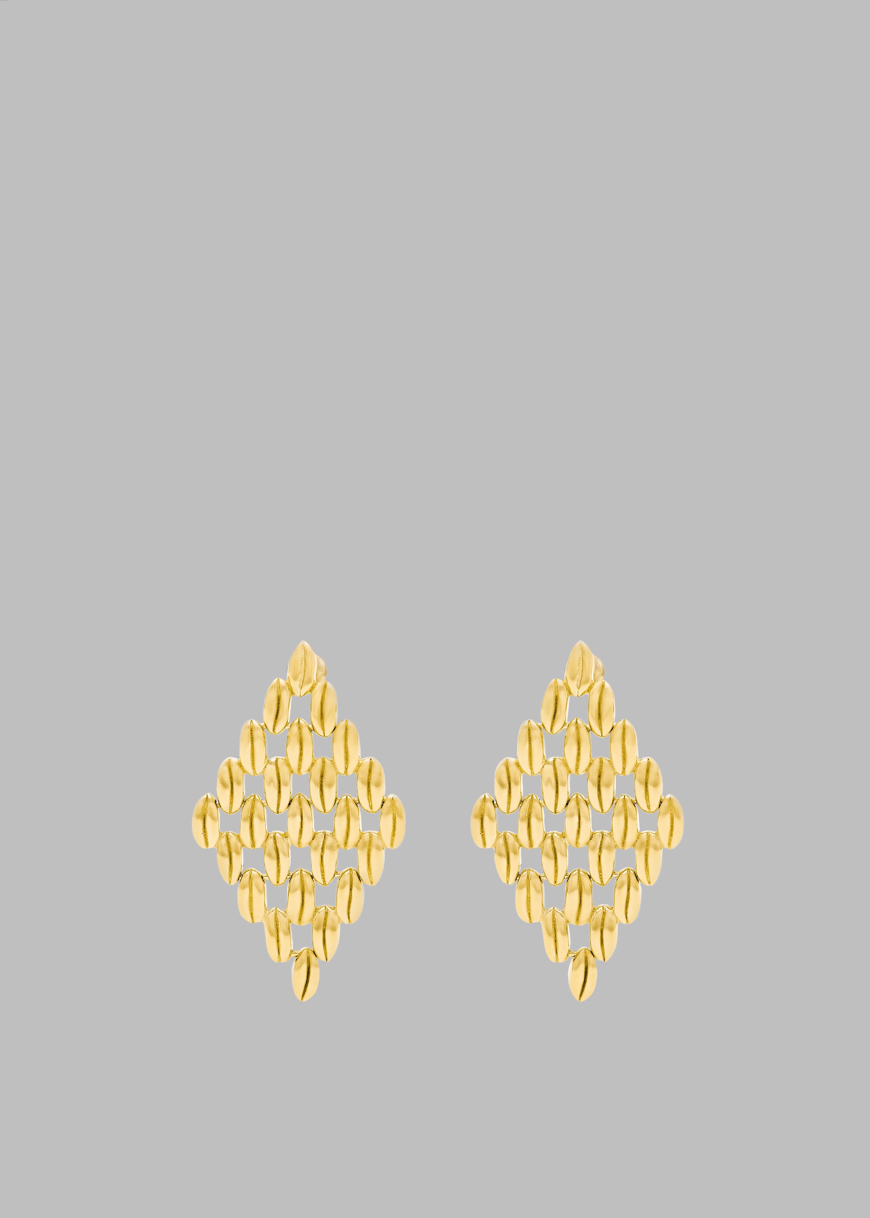 Bevza Grains Big Rhomb Earrings - Gold - 1