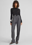 Bevza High-Waisted Trousers - Dark Grey