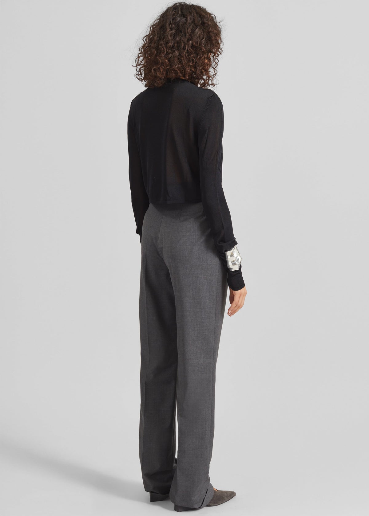 Bevza High-Waisted Trousers - Dark Grey - 7