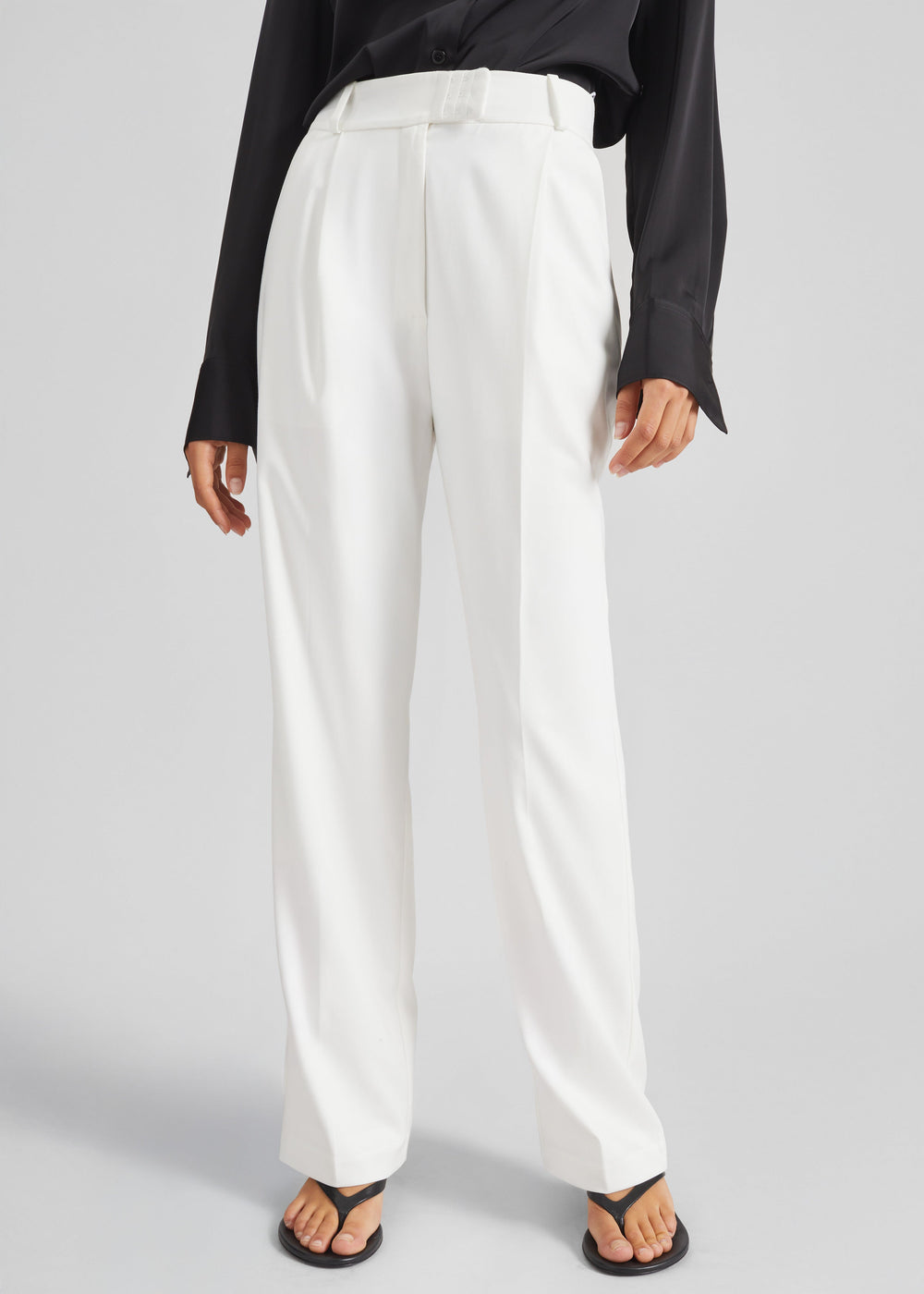 Bevza High-Waisted Trousers - White - 1