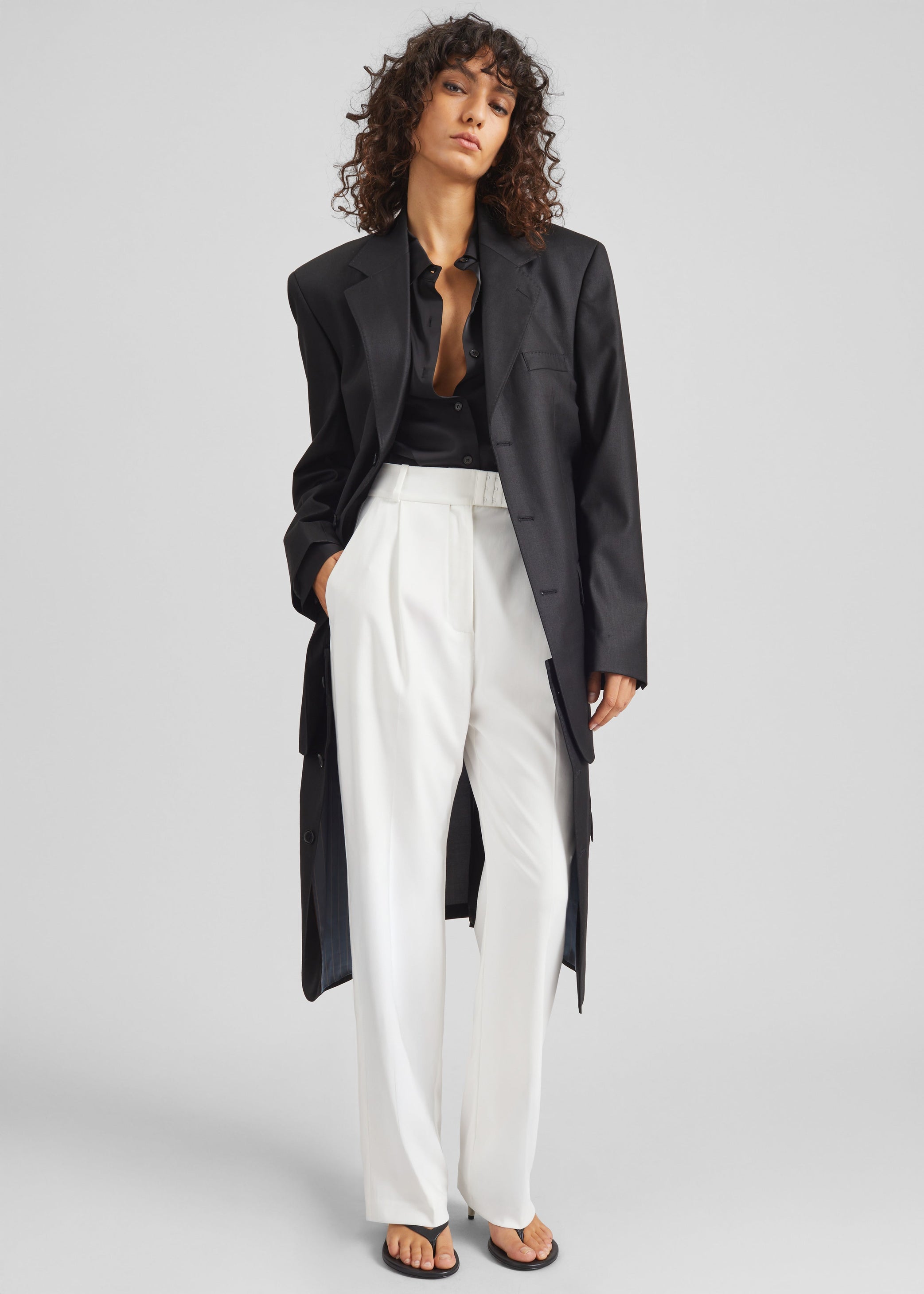 Shop the look image for Bevza High-Waisted Trousers - White