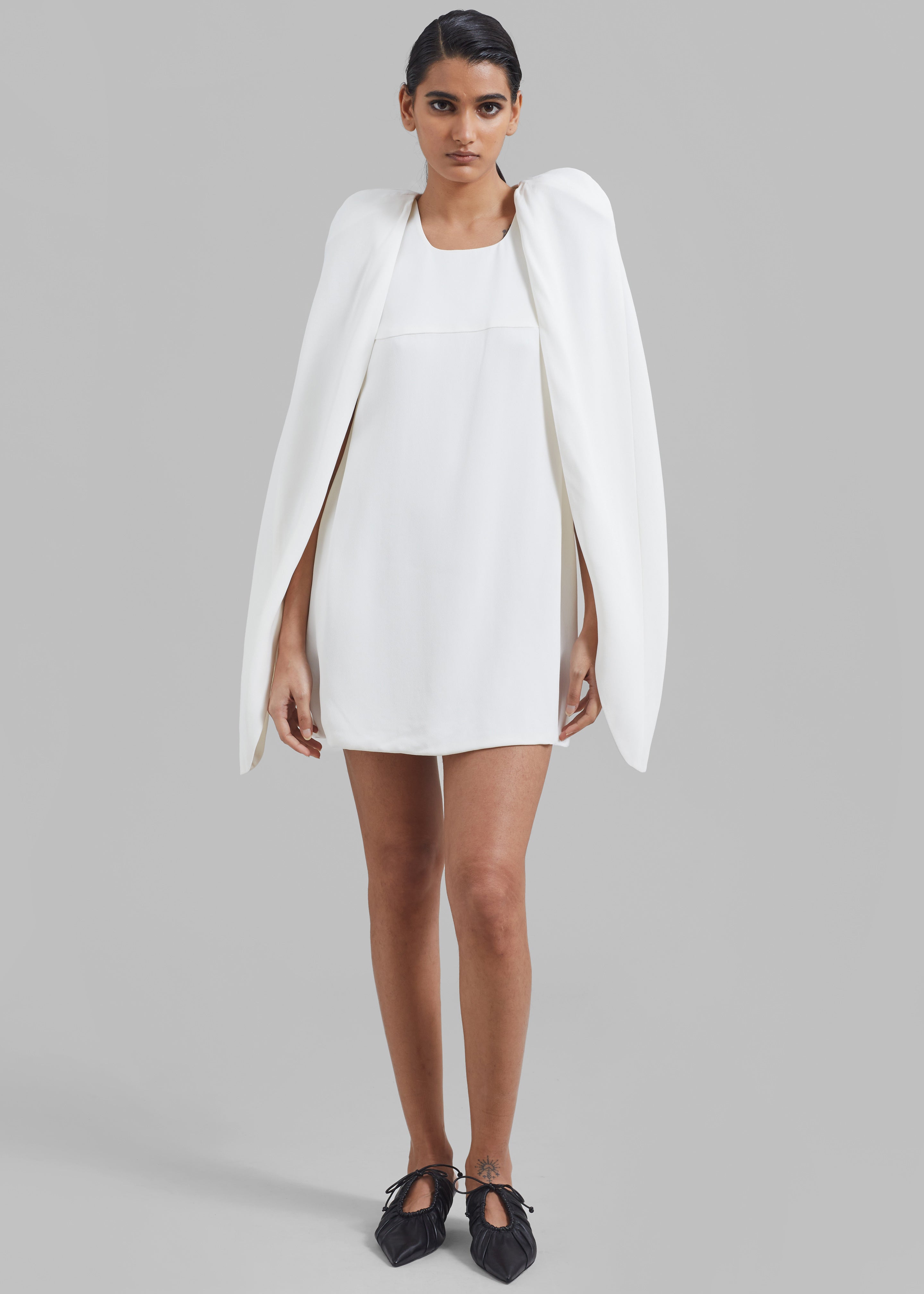 Bevza Mini Dress With Wings - White - 2
