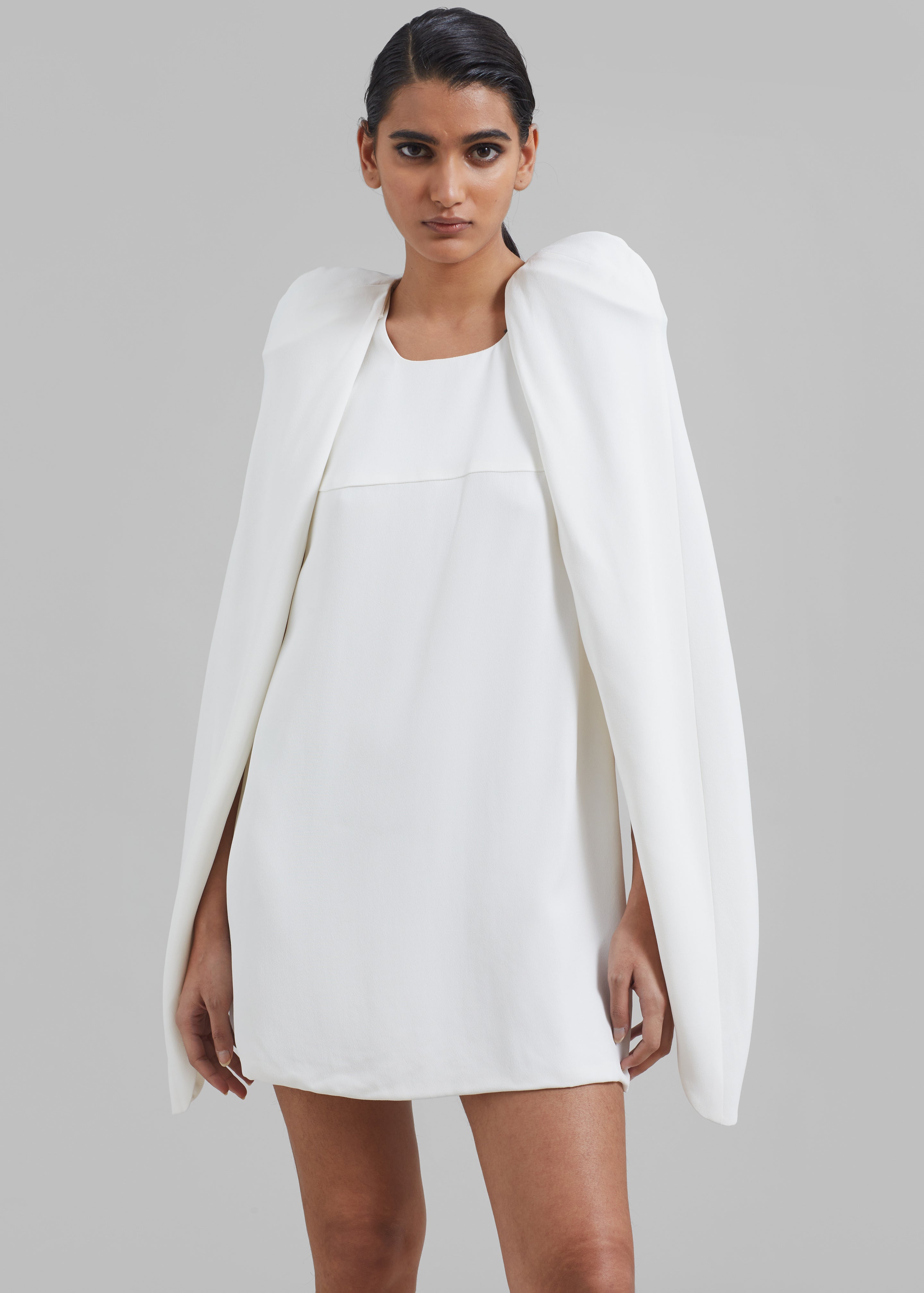 Bevza Mini Dress With Wings - White - 1