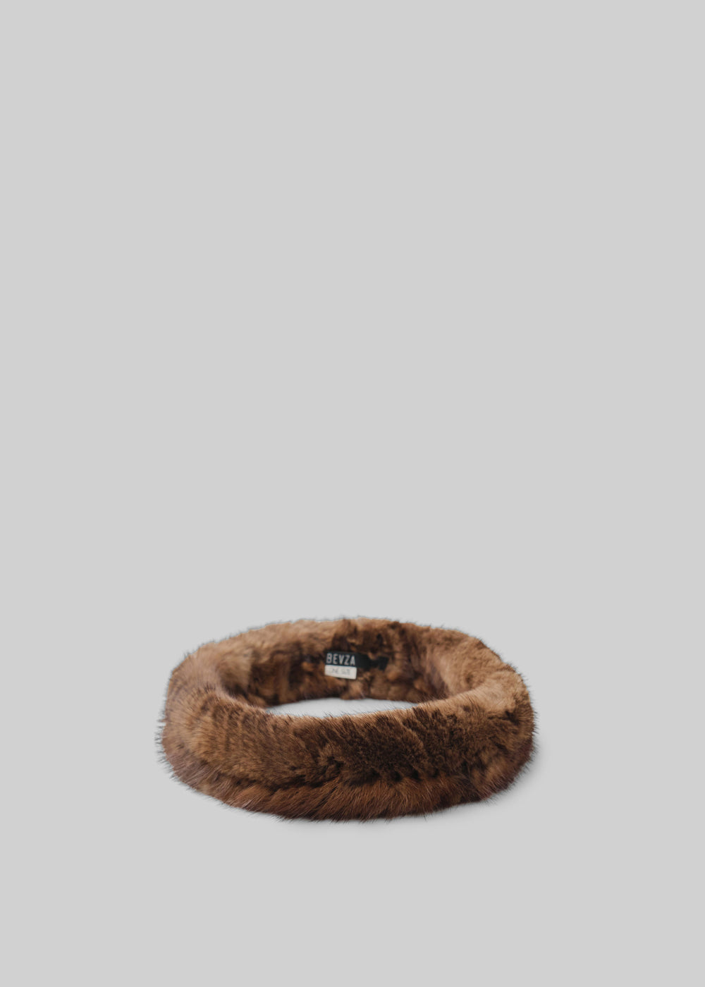Bevza Mink Kosa Headband - Brown - 1