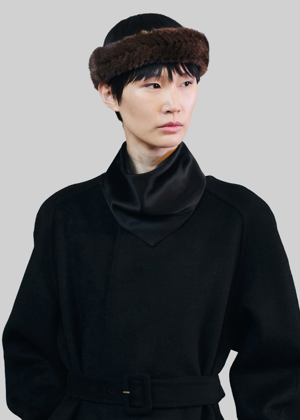 Bevza Mink Kosa Headband - Brown