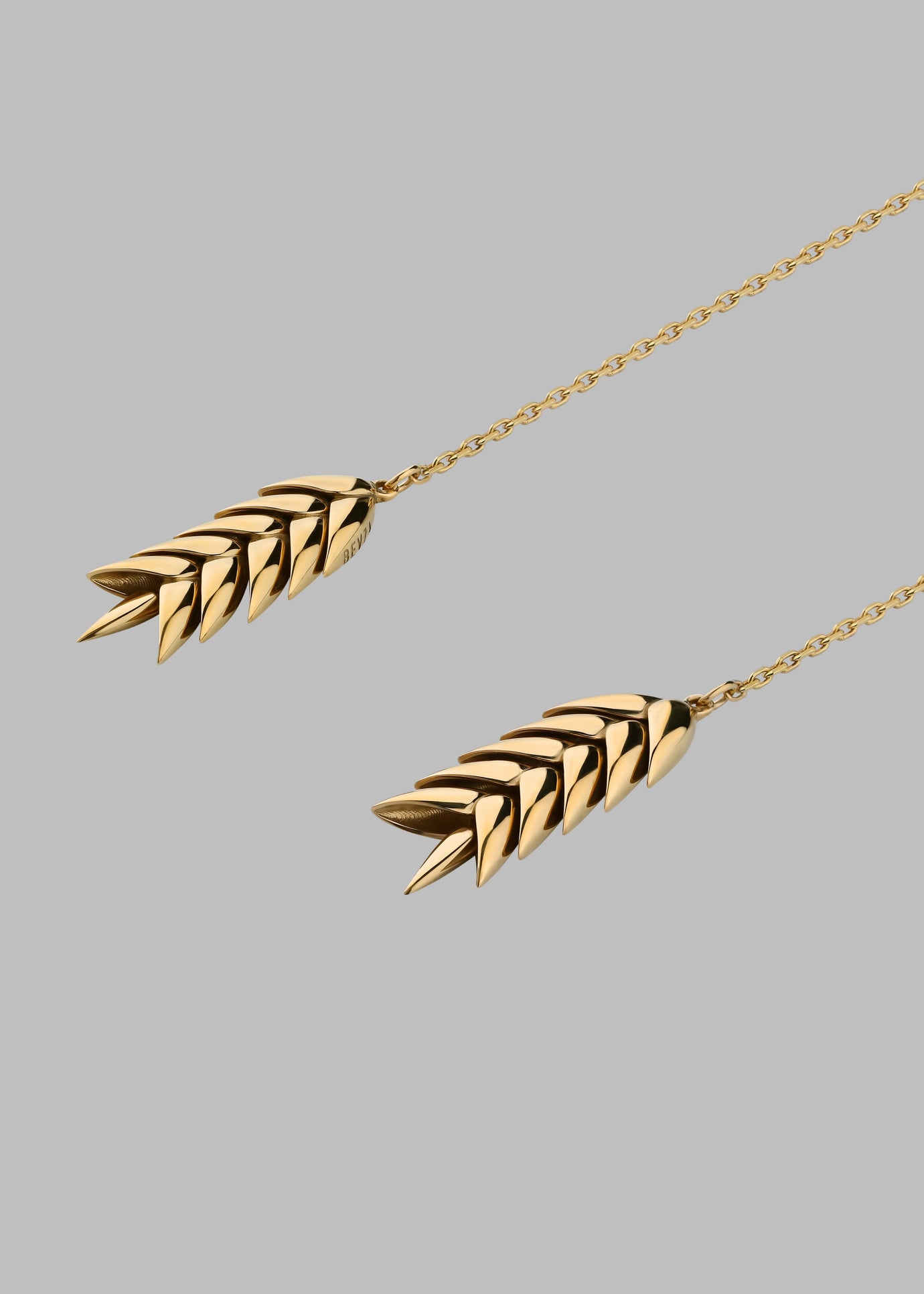 Bevza Spikelet Long Pendant - Gold - 1