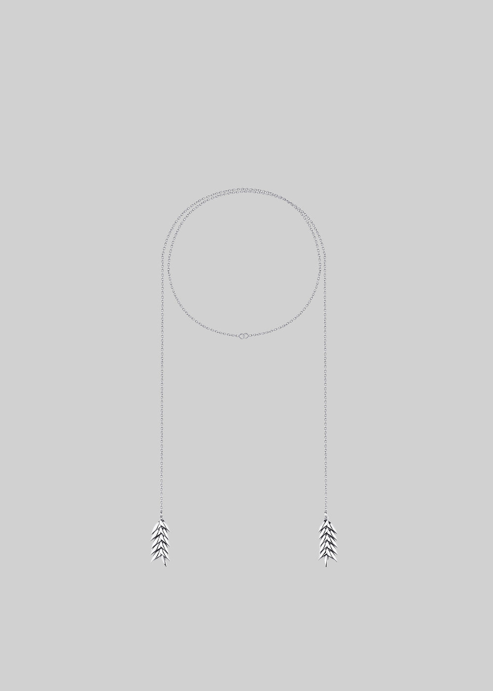 Bevza Spikelet Long Pendant - Silver - 1