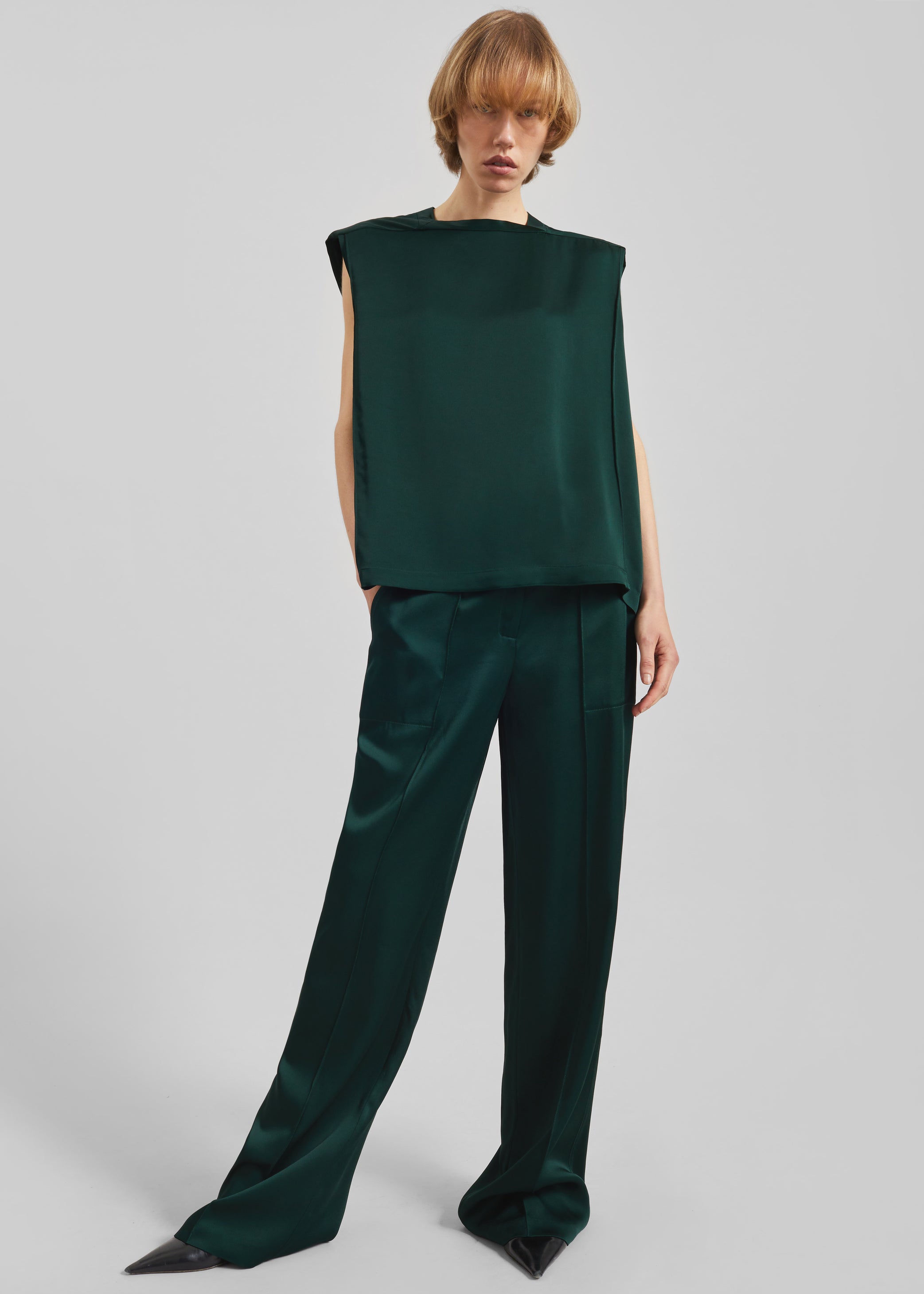 Shop the look image for Bevza Square Neck Top - Dark Green